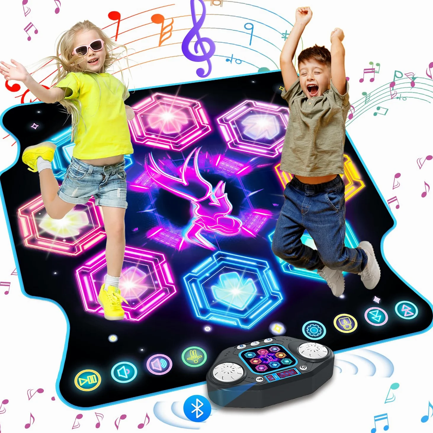 TERRAMUS Giocattolo da Ballo per Bambini - Giocattolo Musicale da Ballo elettronico con 8 Tasti LED per Bambini dai 4 agli 8 Anni, Ottimi Regali di Compleanno per Bambine e Bambini dai 3 ai 12 Anni
