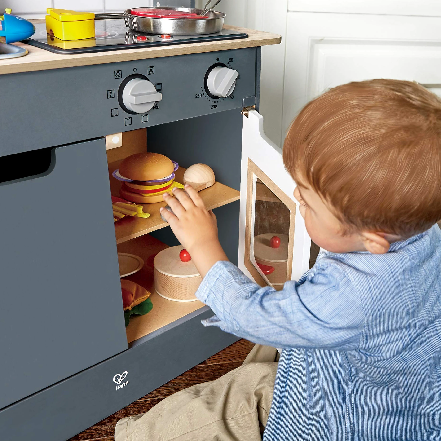 Hape Cucina Grigia – Set da Cucina Interattivo per Piccoli Chef!