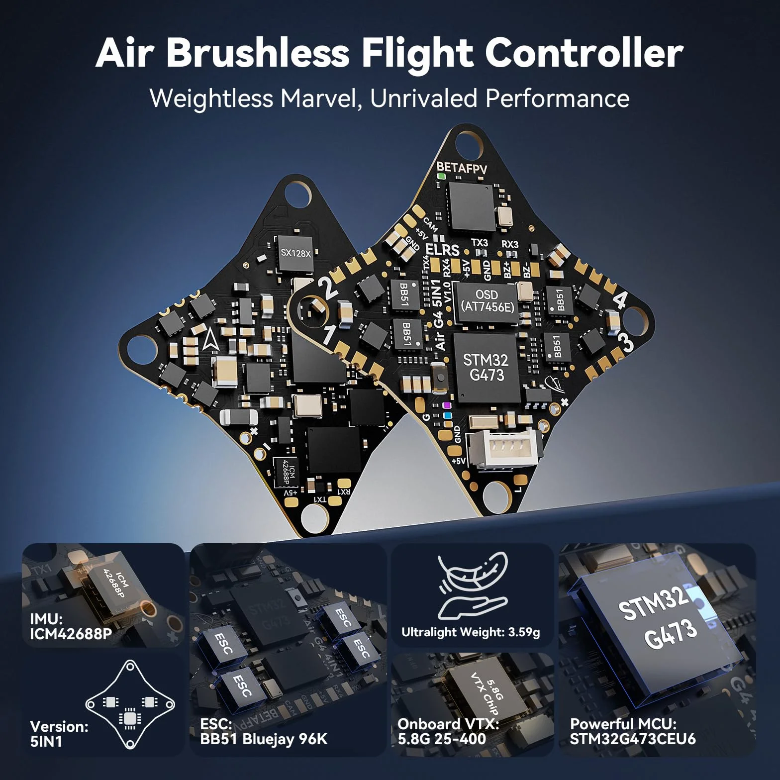 BETAFPV Air65 Brushless Whoop Quadcopter, Ultralight 1S 65mm Micro Whoop Drone with G473 5IN1 Air Flight Controller ELRS Receiver, 0702SE Ⅱ 23000KV Motor, C03 FPV Camera for FPV Quad Outdoor Freestyle