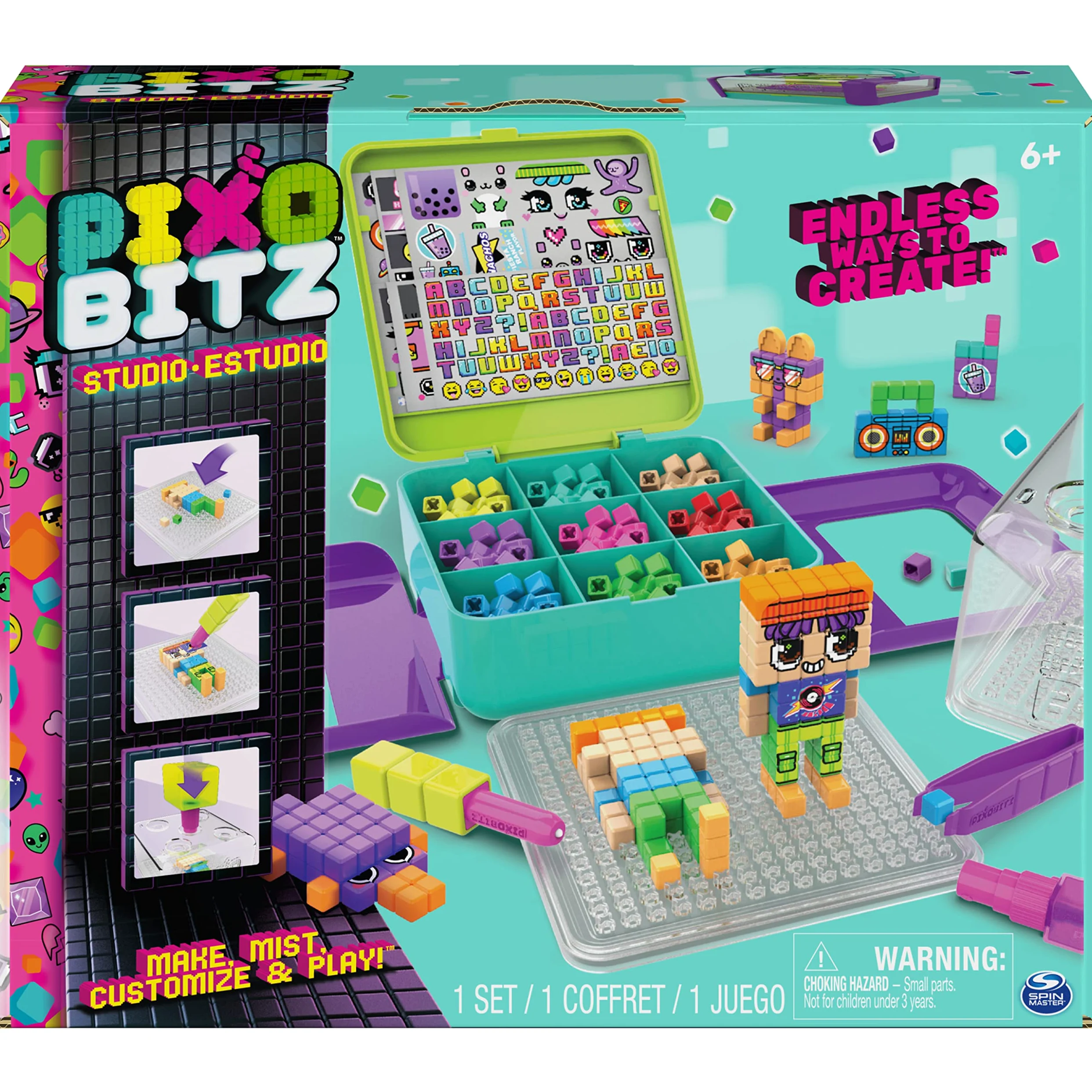 Paw Patrol Pixobitz Studio | Gioco Creativo per Bambini e Bambine | 500 bitz idroadesivi | Decorazioni e Accessori per creazioni in 3D | Giochi per Bambini dai 6 Anni in su