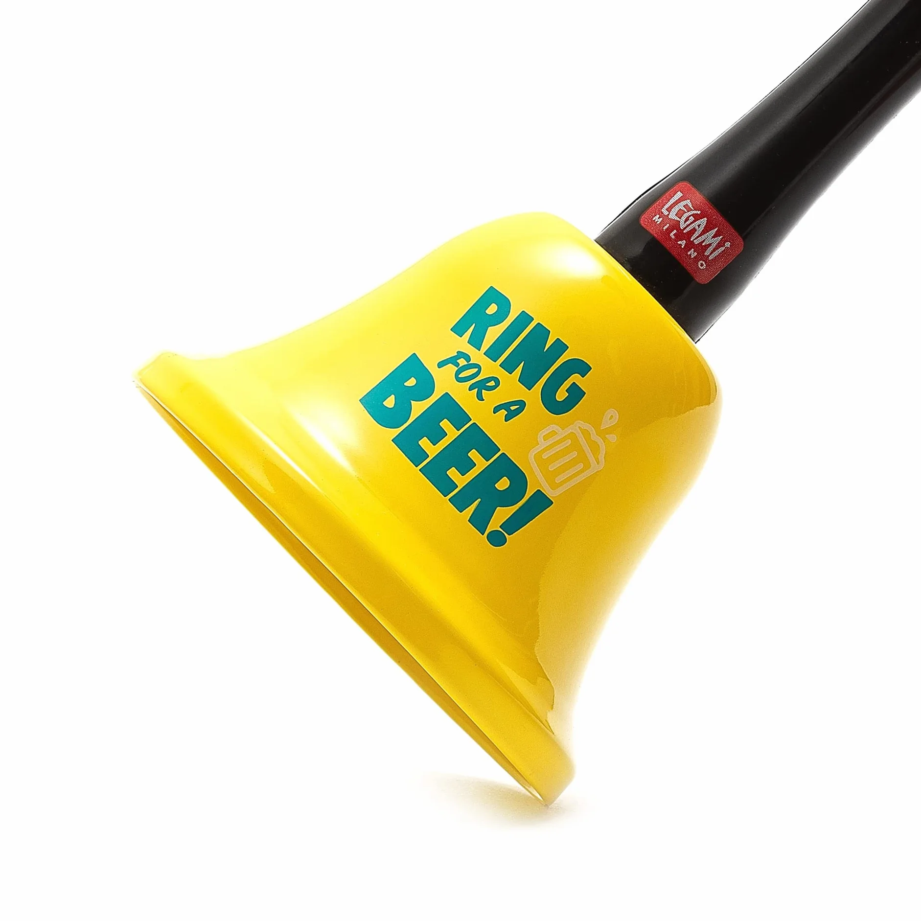 Legami - Campanella Ring for Beer, Impugnatura ergonomica, Ø 7,5 cm, Tema Beer, BEL0002