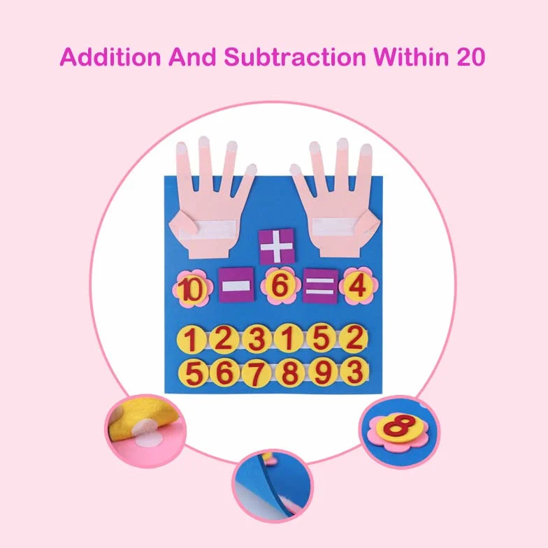 Feltro Board Numeri Montessori Apprendimento Bambino Addizione Sottrazione Matematica