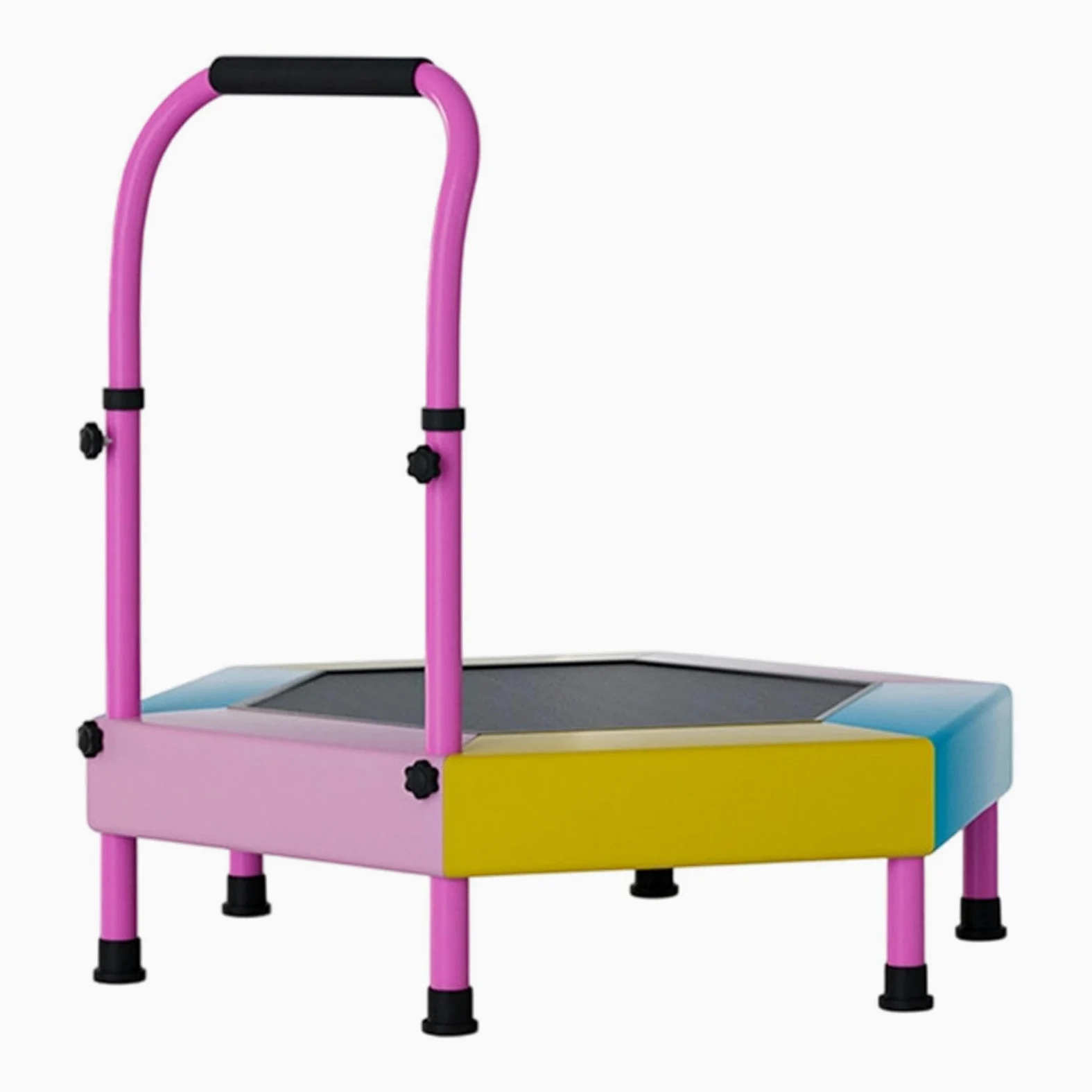 Mini trampolino – Attrezzatura da salto pieghevole da 90 cm | Trampolino ricreativo con manico regolabile, per asilo nido, scuola materna, casa, palestra, parco, parco giochi, prato, cortile, giardino