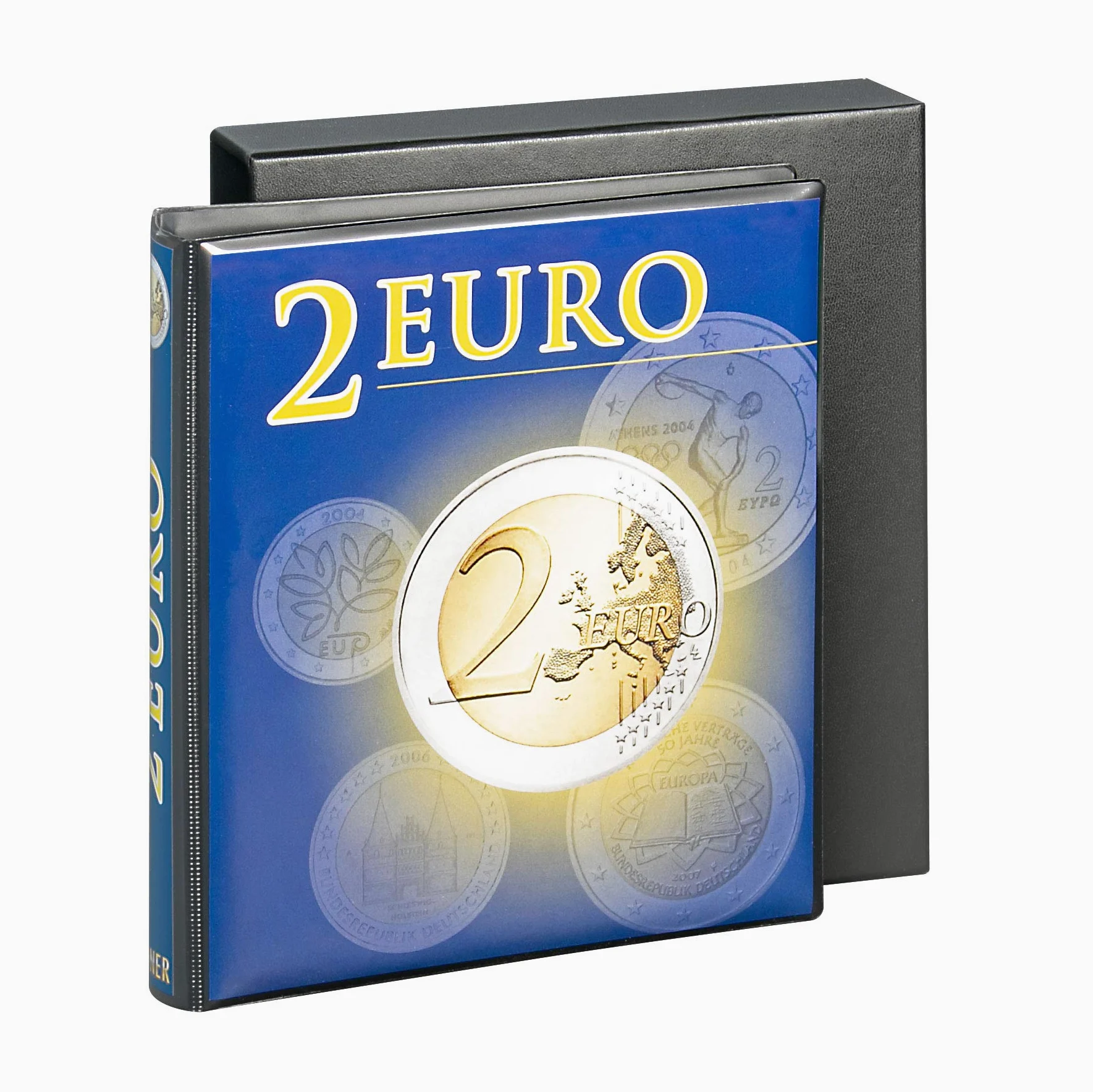 LINDNER Das Original Album per monete da 2 euro con 5 fogli per un totale di 100 monete, espandibile con fogli supplementari