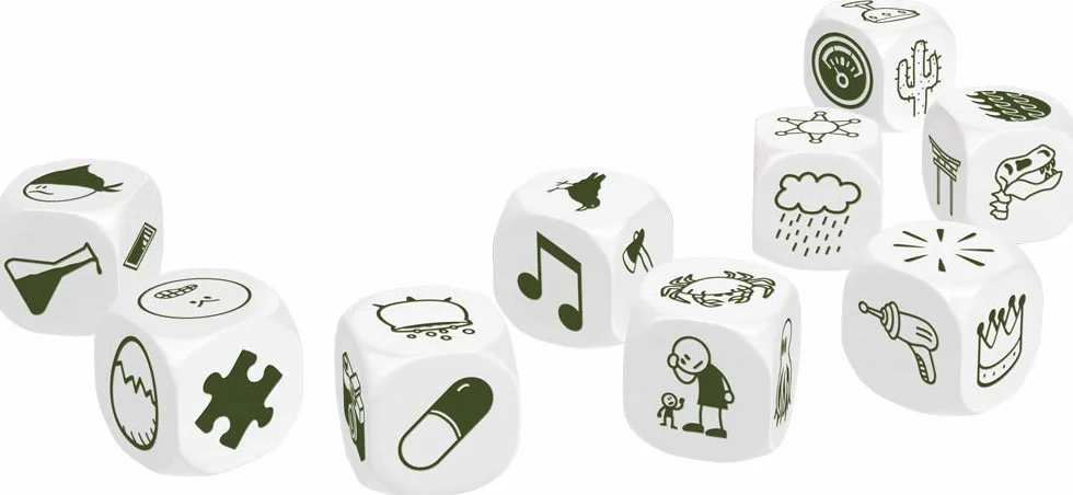 Asmodee Italia, Rory's Story Cubes Voyages (Verde Pistacchio), Gioco di Dadi per Creare Storie, Edizione in Italiano, 8077