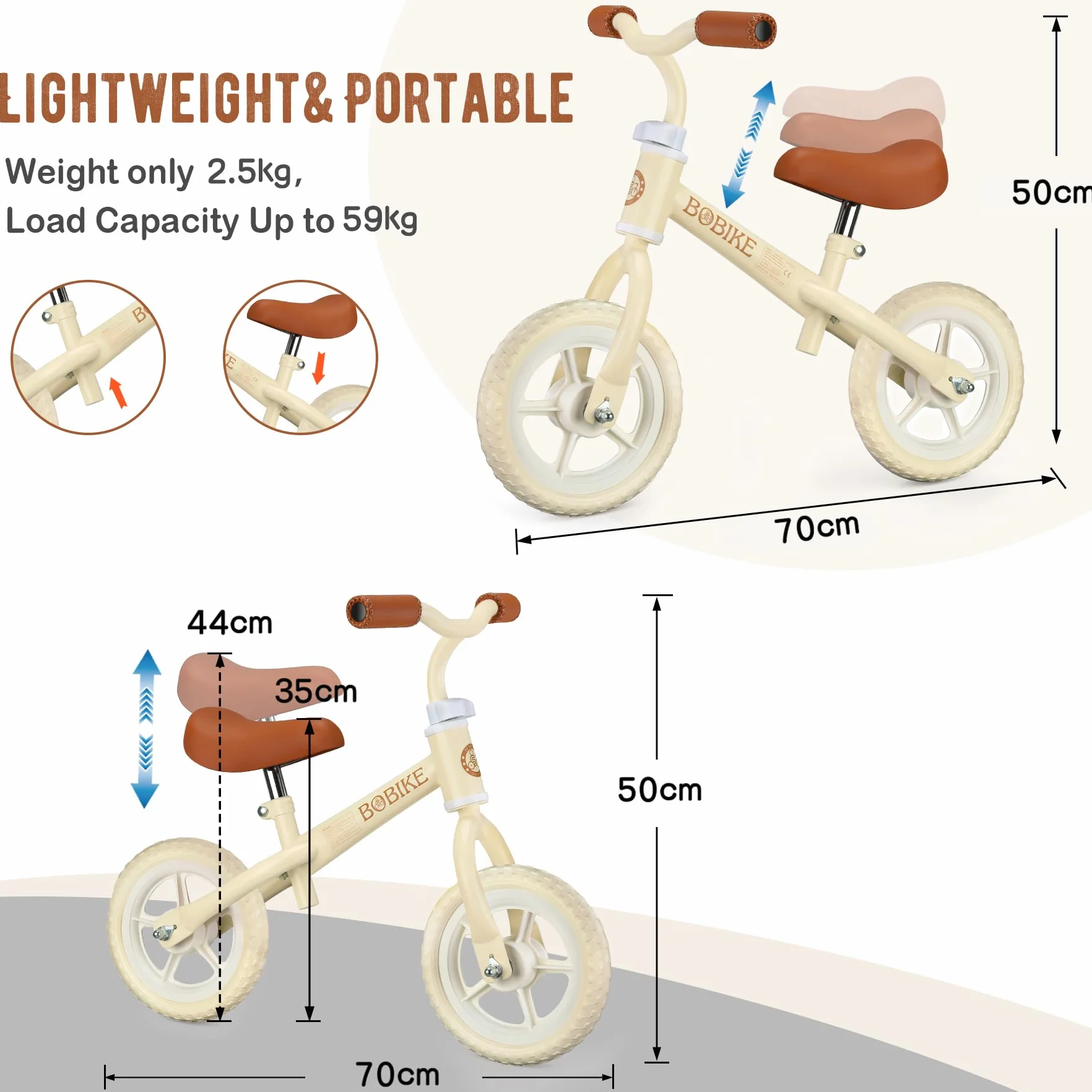 Itslife Bicicletta Senza Pedali per 1,5-4 Anni, Giocattoli per Bambini da 18 mesi, Bicicletta Equilibrio per Bambini Ultraleggera, Sella e Volante Regolabili, Regalo per Ragazzi e Ragazze