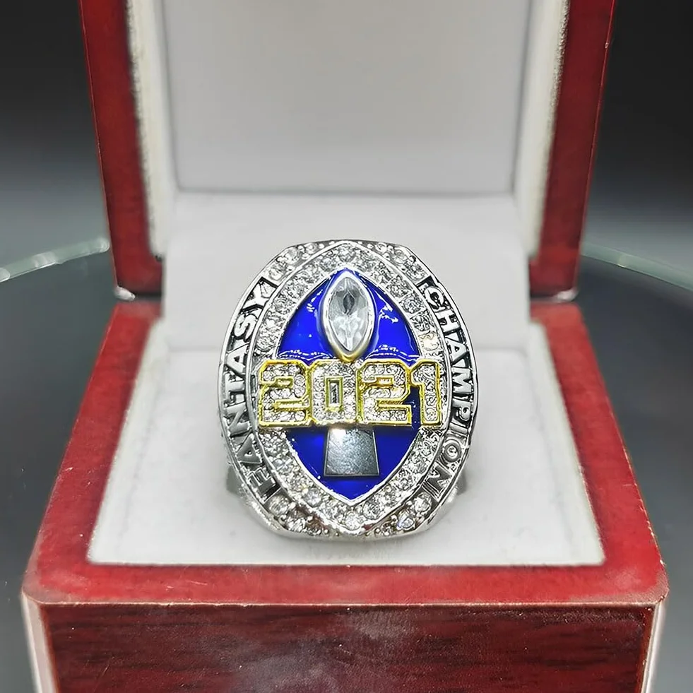 2021 Anello del Campionato di Calcio Fantasy Anelli del Campione della Lega FFL Regali per Amici di Tifosi di Rugby Souvenir Ornamenti per vetrine per Ufficio