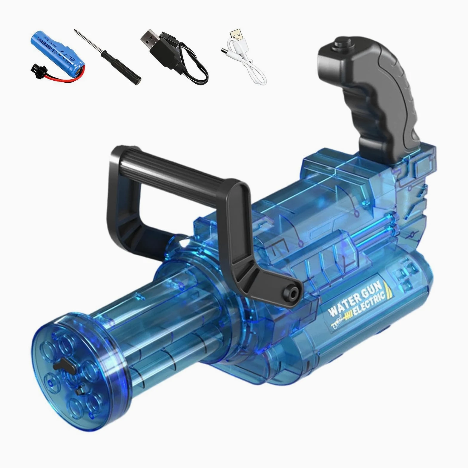 Giocattolo Elettrico per Pistola ad Acqua Squirter Elettrico da Esterno | Giocattolo ad acqua con effetti luce e fiamma per Bambini Giardino Cortile Spiaggia
