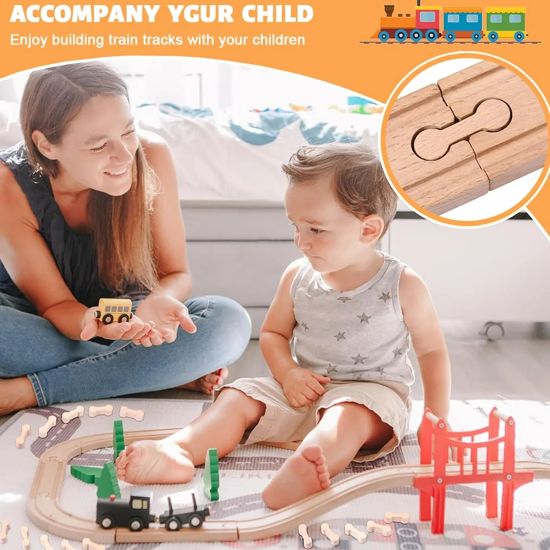 20 connettori per binari, fissaggio binari, accessori per binari in legno, accessori per binari allentati, adatti per bambini dai 3 anni in su