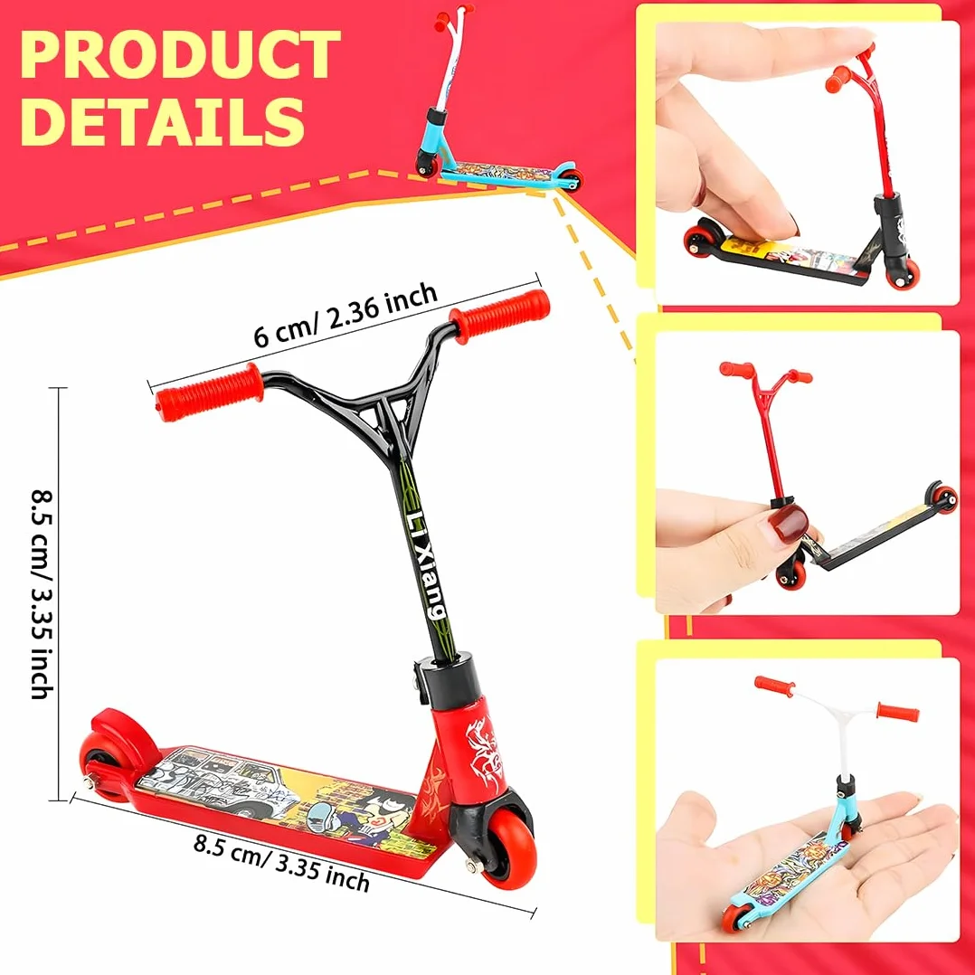4 pezzi Mini monopattino, mini skateboard, skateboard da dito, per bambini, bomboniere, riempitivi per fotografie