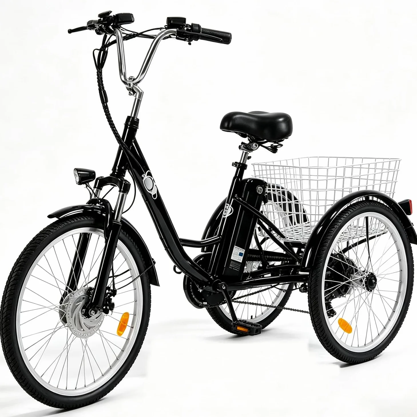 Triciclo elettrico per adulti M300,batteria rimovibile da 36 V e 18Ah | CE\EN15194,pneumatici antiscivolo e resistenti da 24 pollici,7 marce,triciclo da campeggio,triciclo da carico per anziani