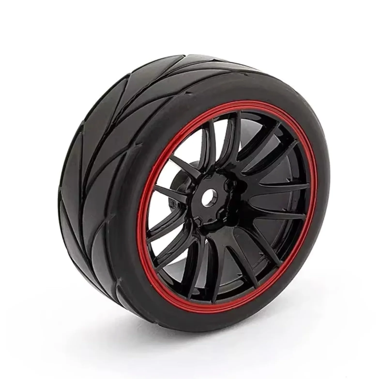 Accessori RC Per 1/10 4 Pezzi 12mm Accessori Di Ricambio Mozzo Ruota Cerchi Pneumatici In Gomma RC Su Per Strada Touring Drift Auto Parti Di Aggiornamento