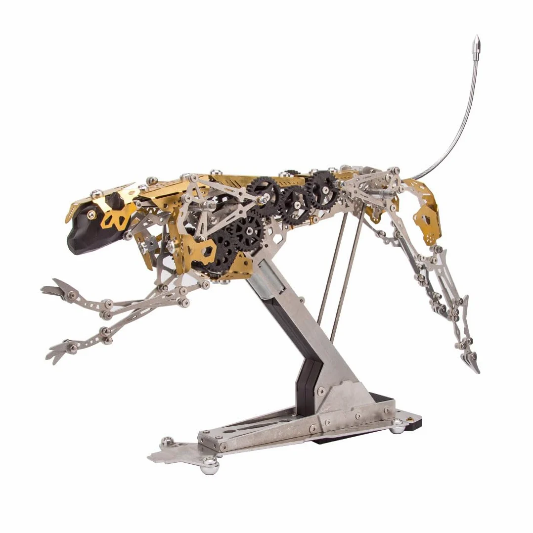 Set di puzzle in metallo 398 pezzi, modello Leopardo meccanico 3D, opzione regalo per amanti del modello e collezionisti