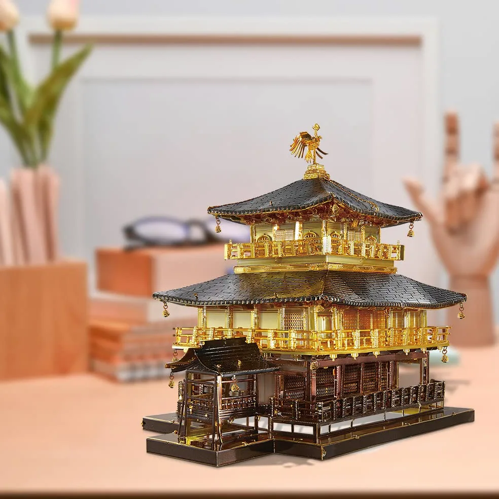 Piececool Puzzle 3D Metallo, Kinkaku-ji Modellismo Luoghi di Architettura Classica, 3D Puzzle de Paris Modellino Giocattoli per Adulti e Adolescenti,Regalo per Uomini e Donne
