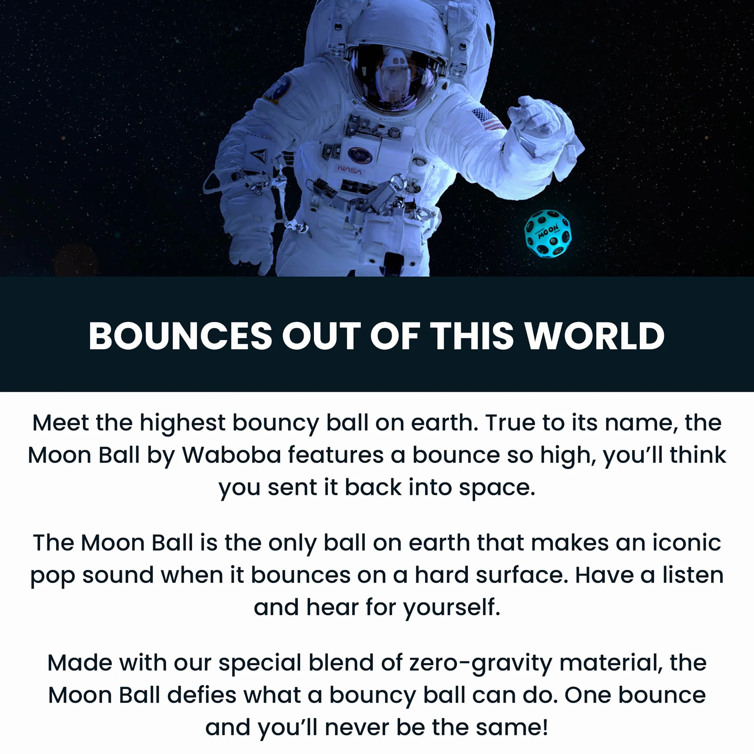 Waboba Moonshine Ball, Light Up Moon Ball, Hyper Bouncy Glow in The Dark, Extra Bounce Land Ball