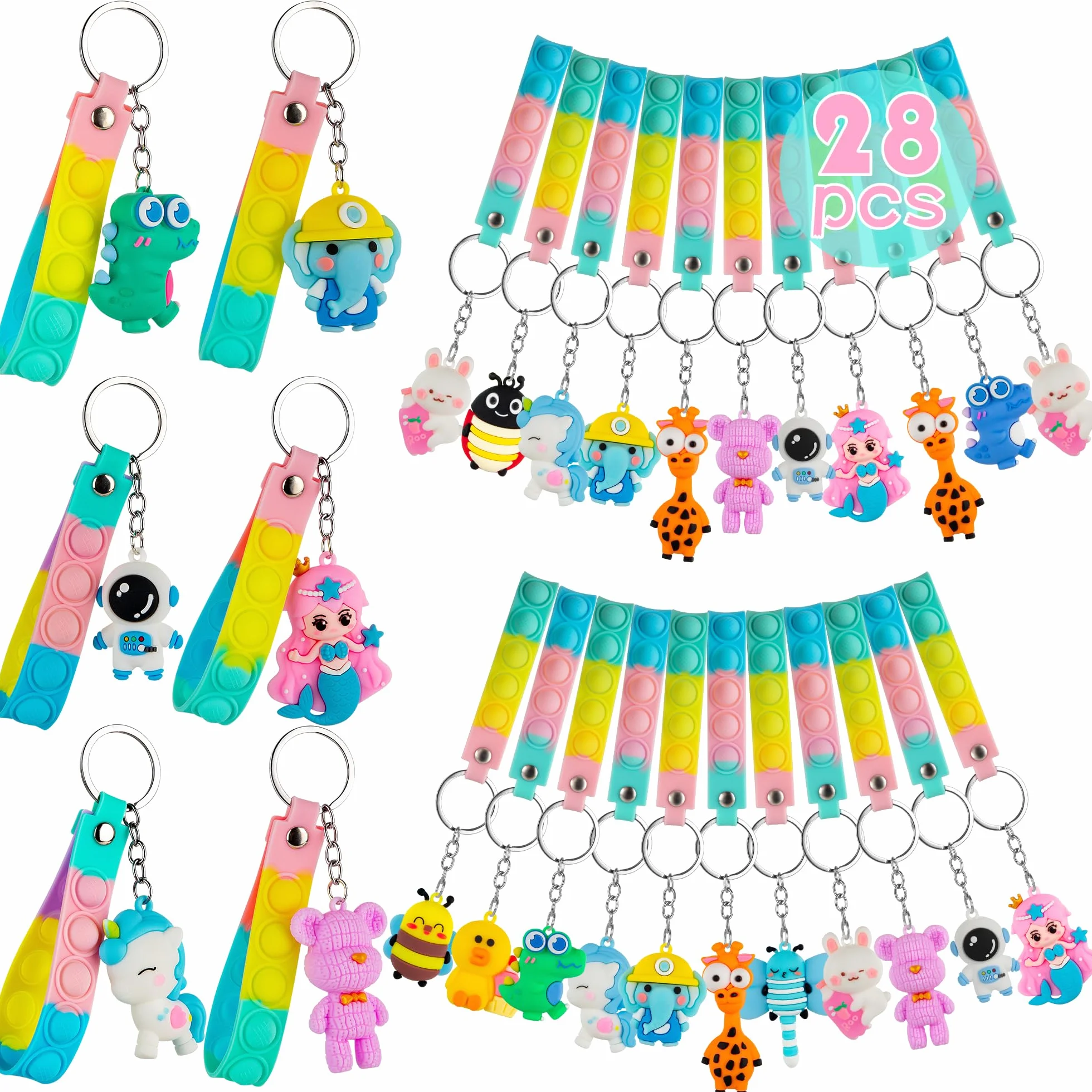 Portachiavi Animale Pop Fidget Toys Antistress dla Dzieci Gadget Prezent Urodzinowy