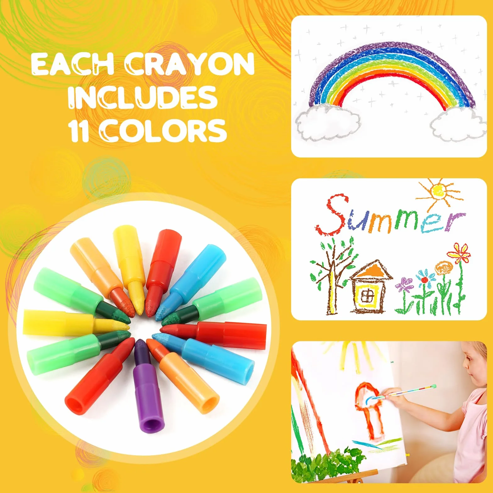 Vicloon 30 Pezzi Pastelli a Cera impilabili, Pastelli Impilabili Colorati, per Cancelleria Scuola Creativo, Regali per Feste di Compleanno, Gadget Compleanno Bambini, 11 Colori