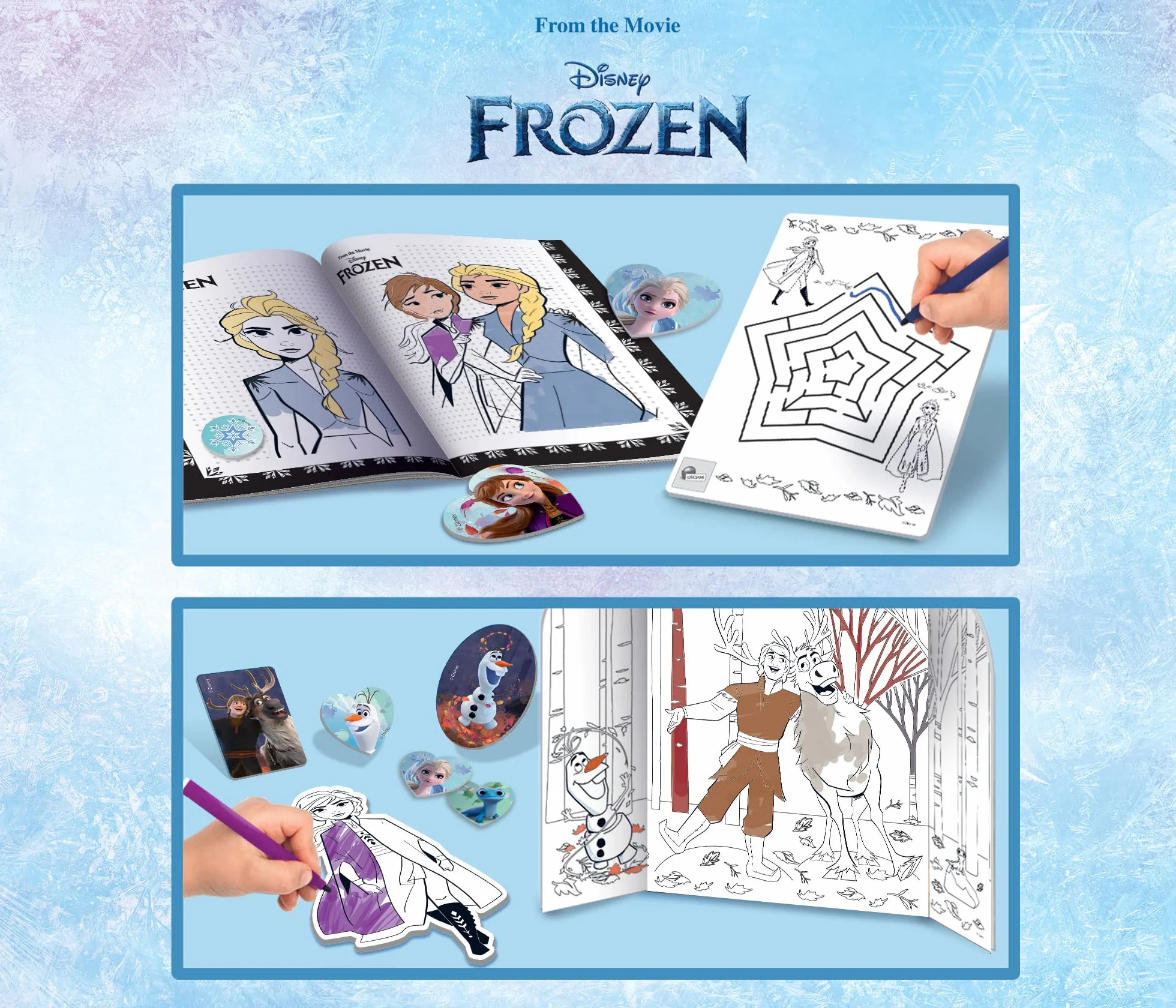 Liscianigiochi Frozen Coloring e Drawing School Zainetto Lavagnette Manuale Pennarelli Multicolore
