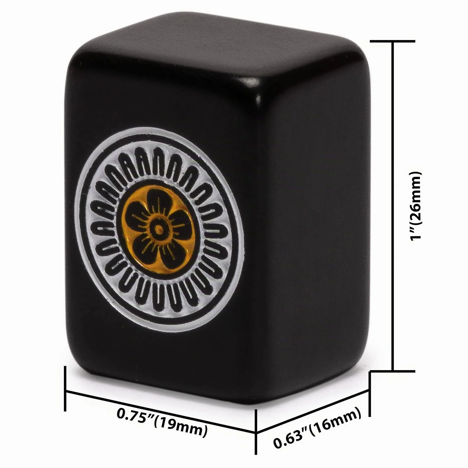 Yellow Mountain Imports Set di Mahjong Giapponese Riichi - Tessere Nere di Dimensioni Standard e Custodia in Vinile