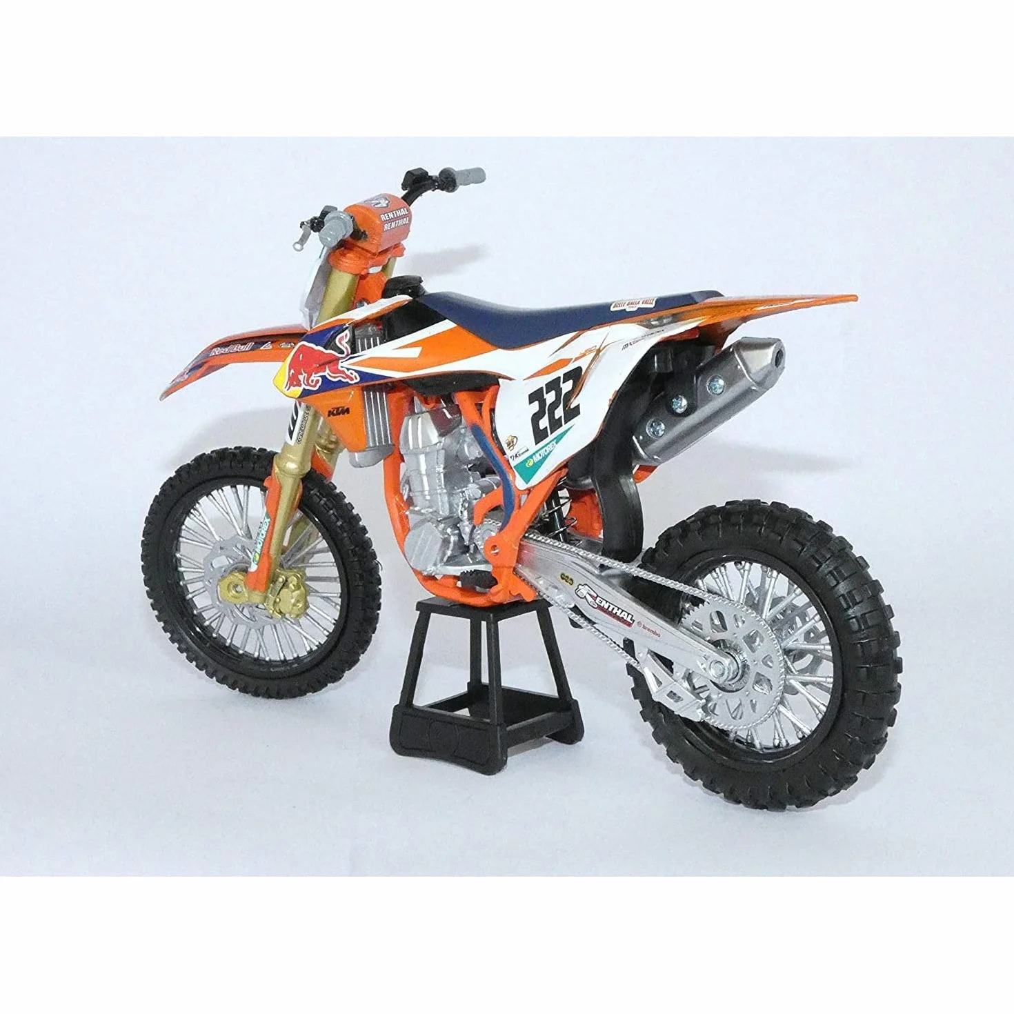 MODELLINO IN SCALA COMPATIBILE CON RED BULL KTM 450 SX-F N.222 TONY CAIROLI 1:6 NEW RAY NY49673
