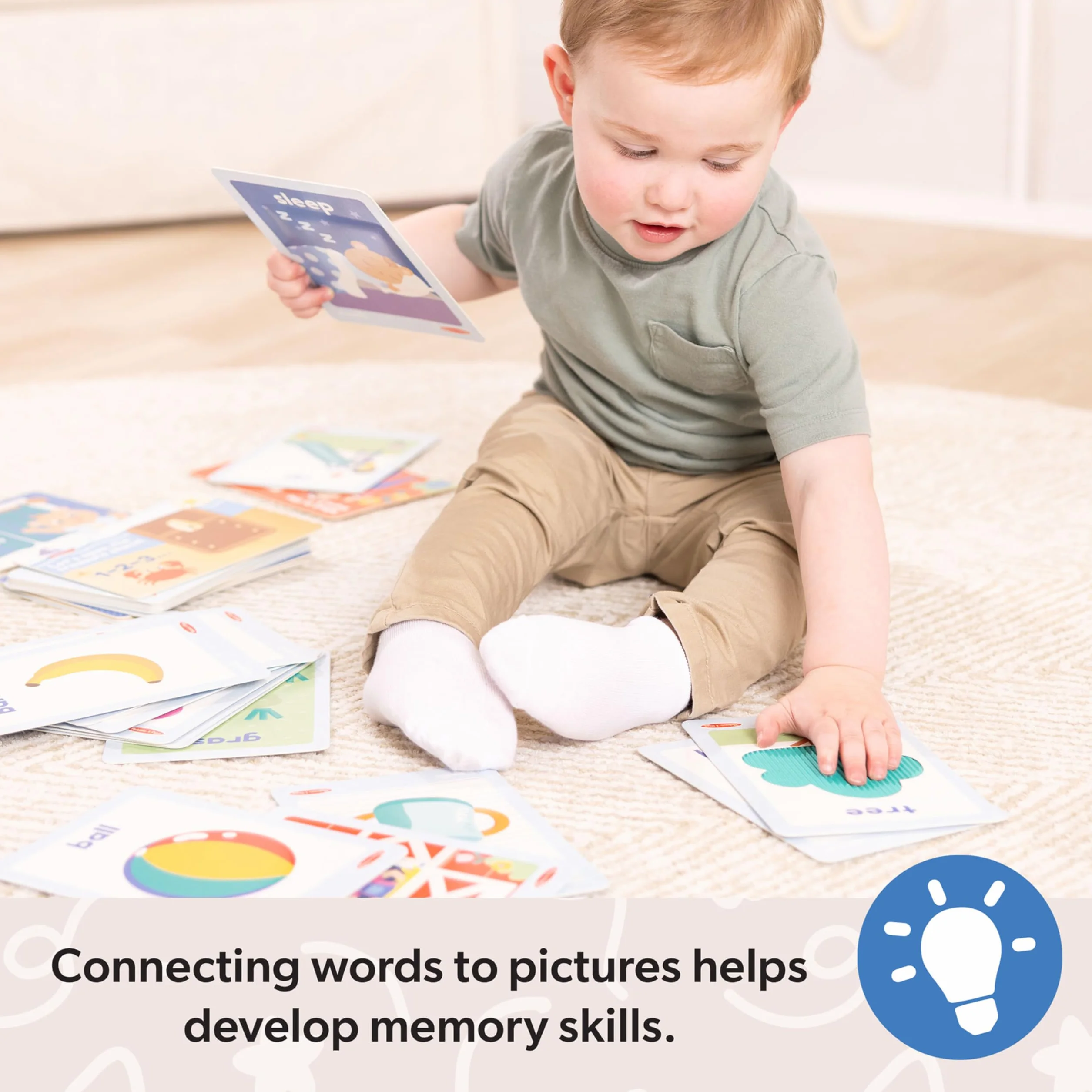 Melissa & Doug® Ms. Rachel™ First Words - Flashcard sensoriali, giocattolo educativo per bambini e bambine