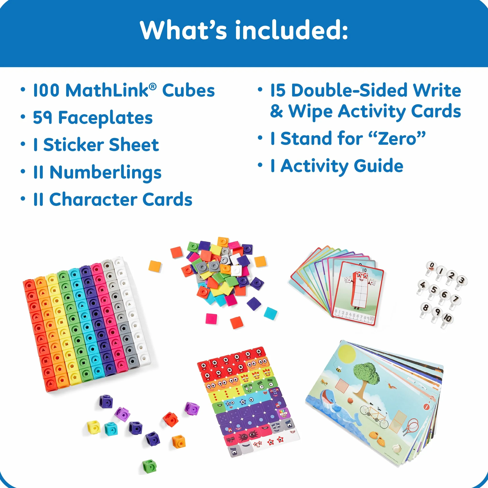 Learning Resources Set di attività Numberblocks 1-10 con i Cubi MathLink, Apprendimento della Matematica nei Primi Anni, Costruire, Imparare e Giocare in Classe e a casa, dai 3 Anni