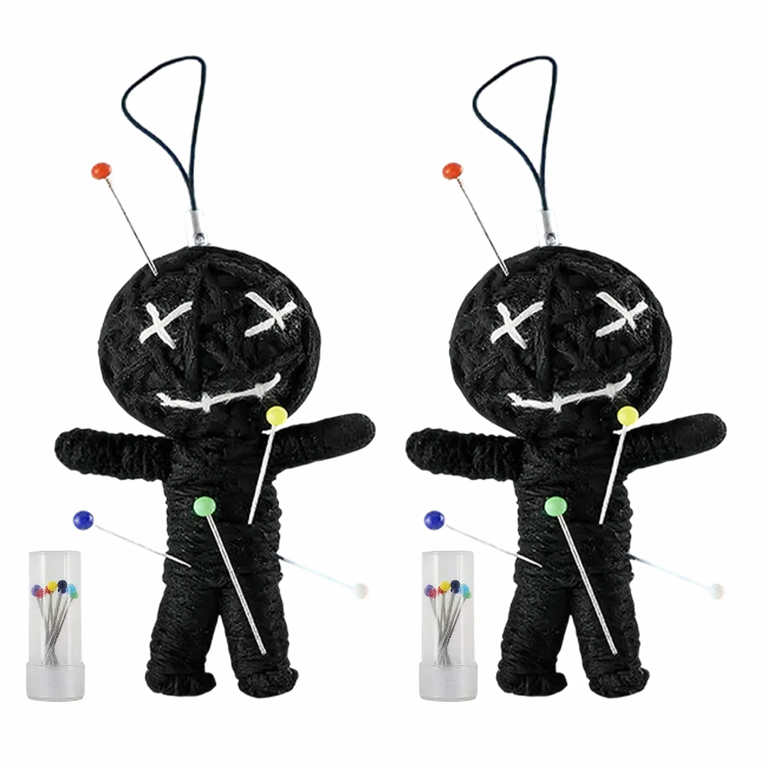 Set da 2 pezzi con bambola voodoo con ago,medicinale scherzo, regalo per colleghi e superiori in ufficio, addio allo stress, ufficio, università, studio