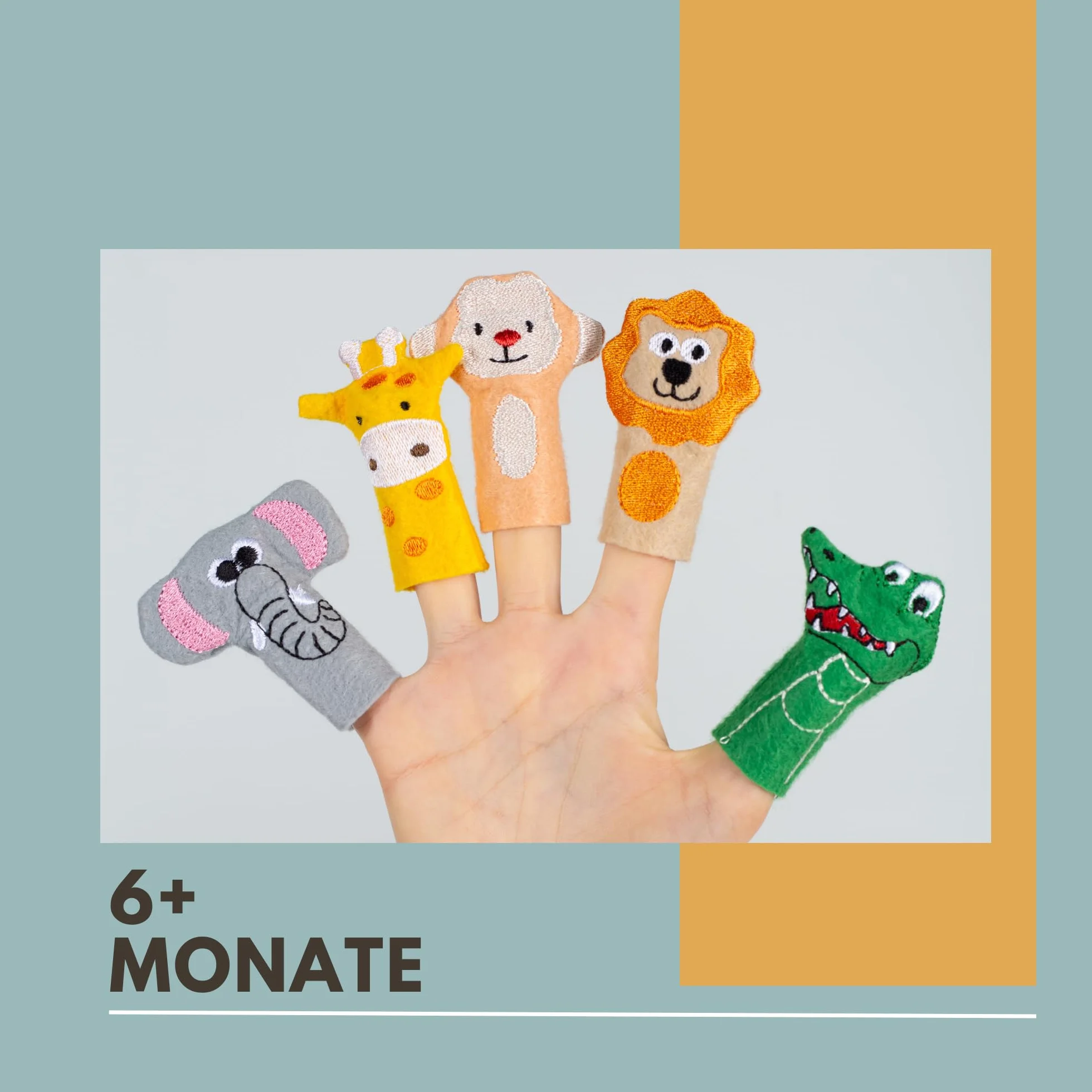 Set di bambole da dito con animali selvatici 5 pezzi feltro colorato per neonati giocattolo safari