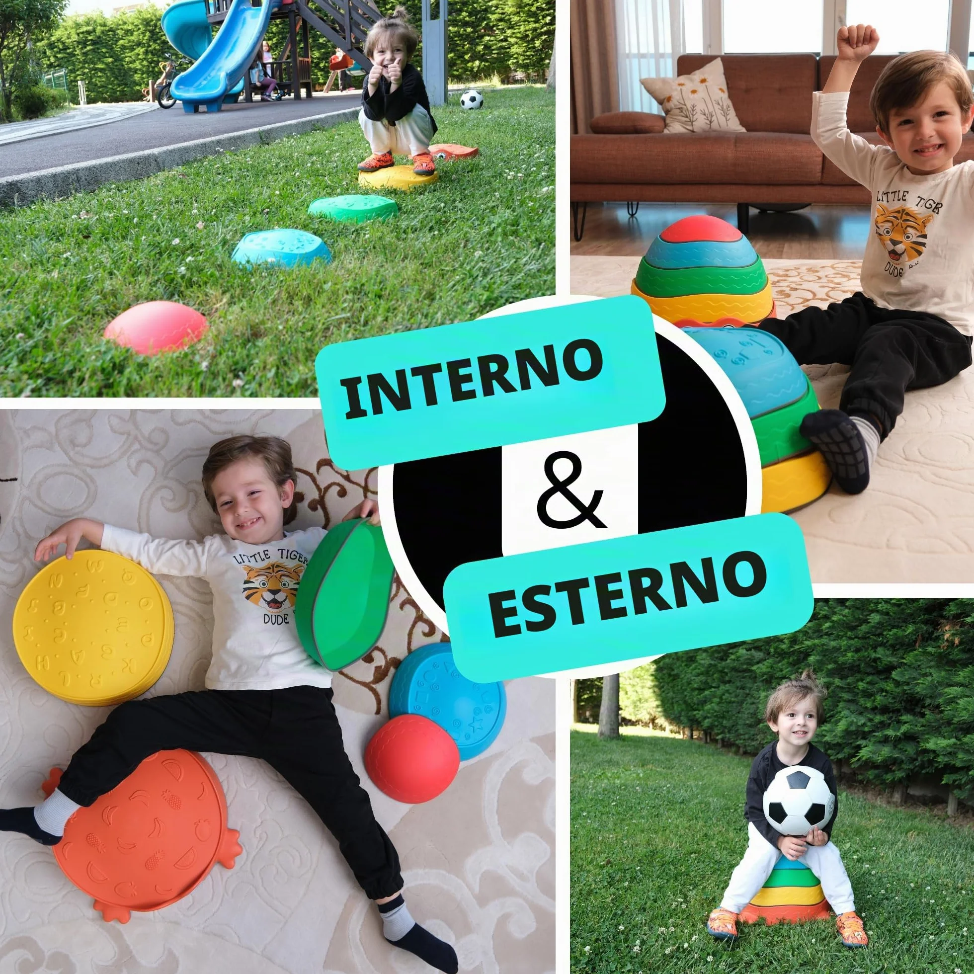 Pietre di equilibrio per bambini – Antiscivolo & stabili – Gioco Montessori per sviluppare equilibrio, motricità & coordinazione – Gioco sensoriale ed educativo per interno & esterno