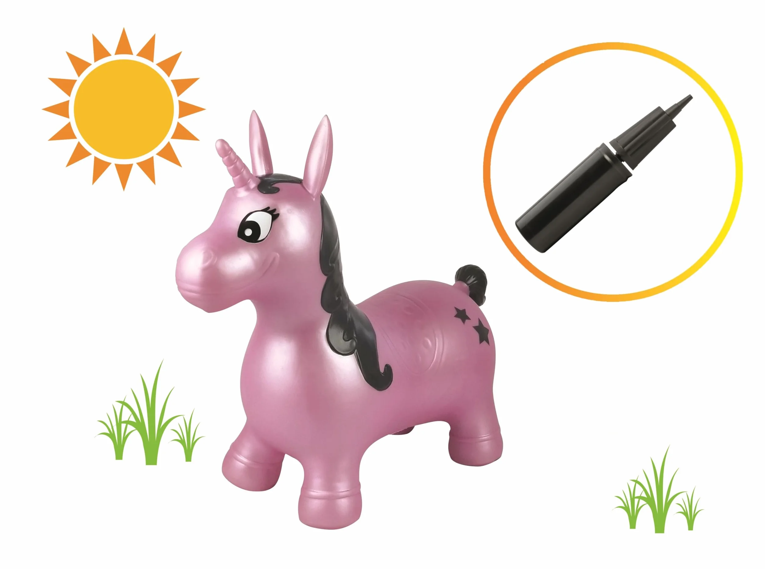 Lexibook Unicorno da Salto Gonfiabile, per Uso Interno ed Esterno, per Lo Sviluppo dell'equilibrio e delle capacità motorie, Pompa Manuale Inclusa, Plastica sicura e Durevole, Rosa, BG050UNILXB