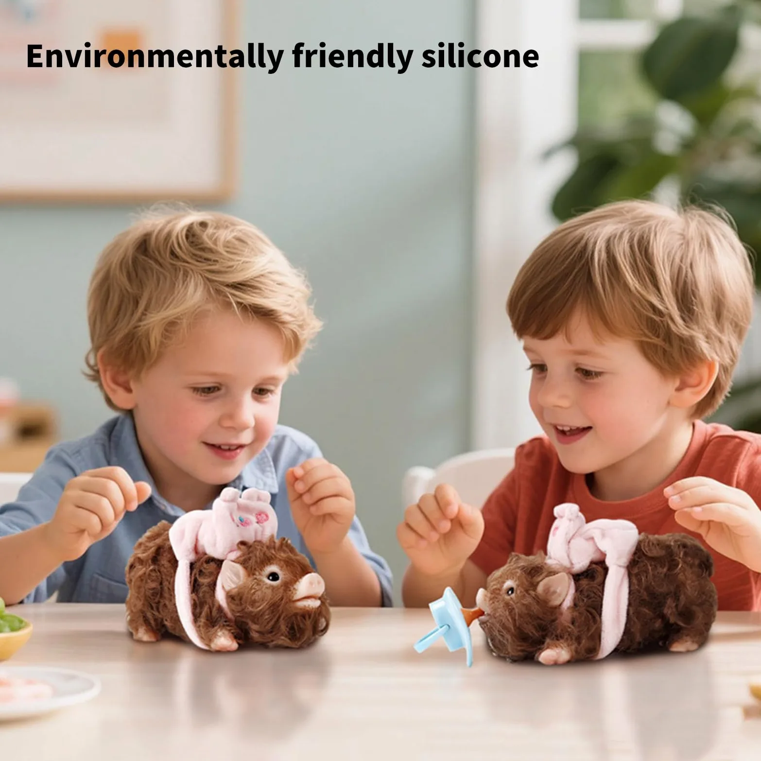 Giocattolo da spremere Piggy per Capelli, 2pcs Set | Morbida bambola elastica a forma animale per bambini Giochi ruolo Rilassamento Antistress Attività