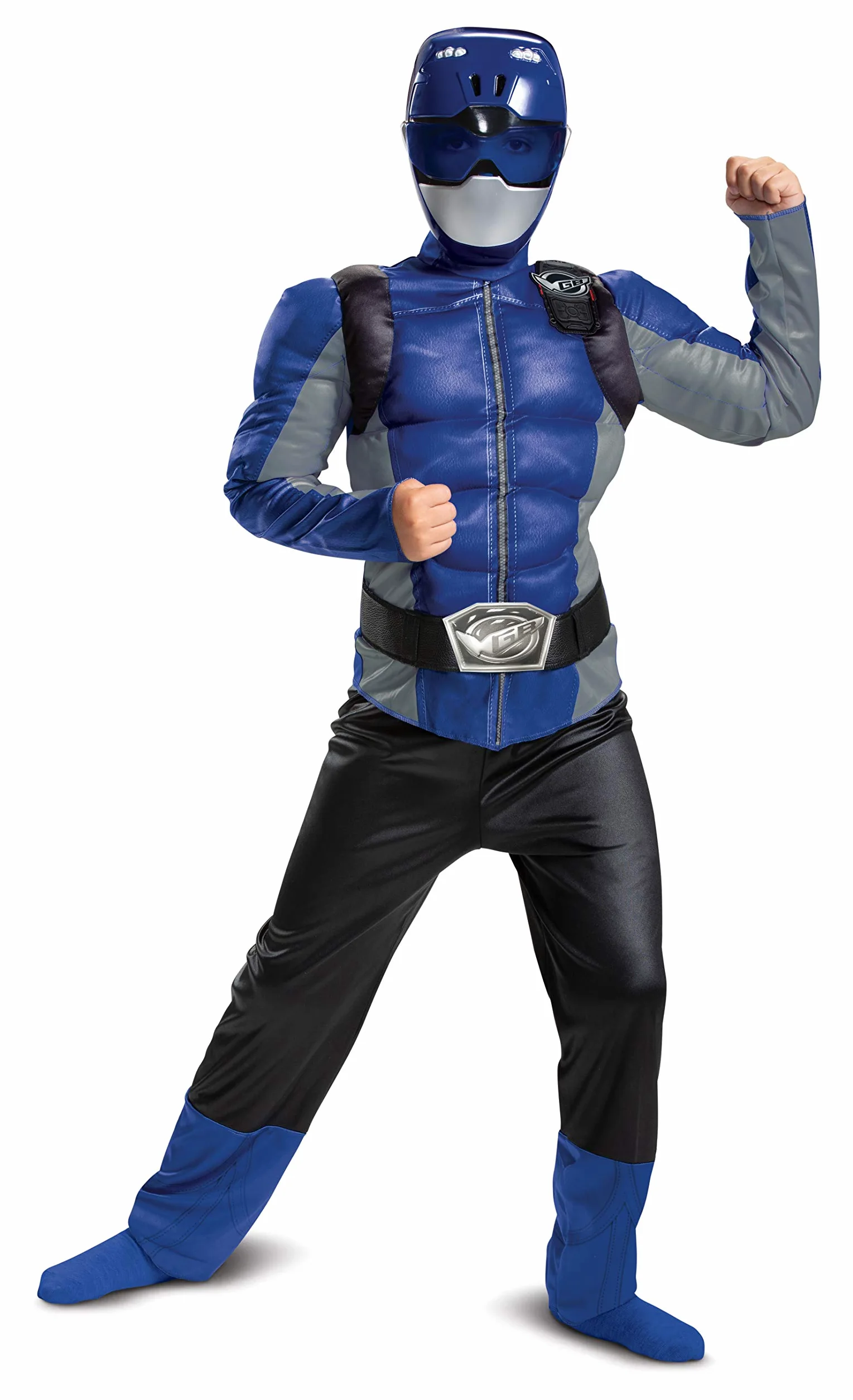 Disguise Costume Power Ranger Beast Morphers Blu Bambini, Costume Carnevale Bambini Taglia M