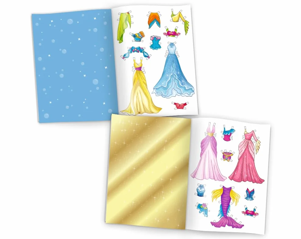 Bambole da ritagliare in carta per bambole di carta (4 bambole/sirene) con vestiti da indossare