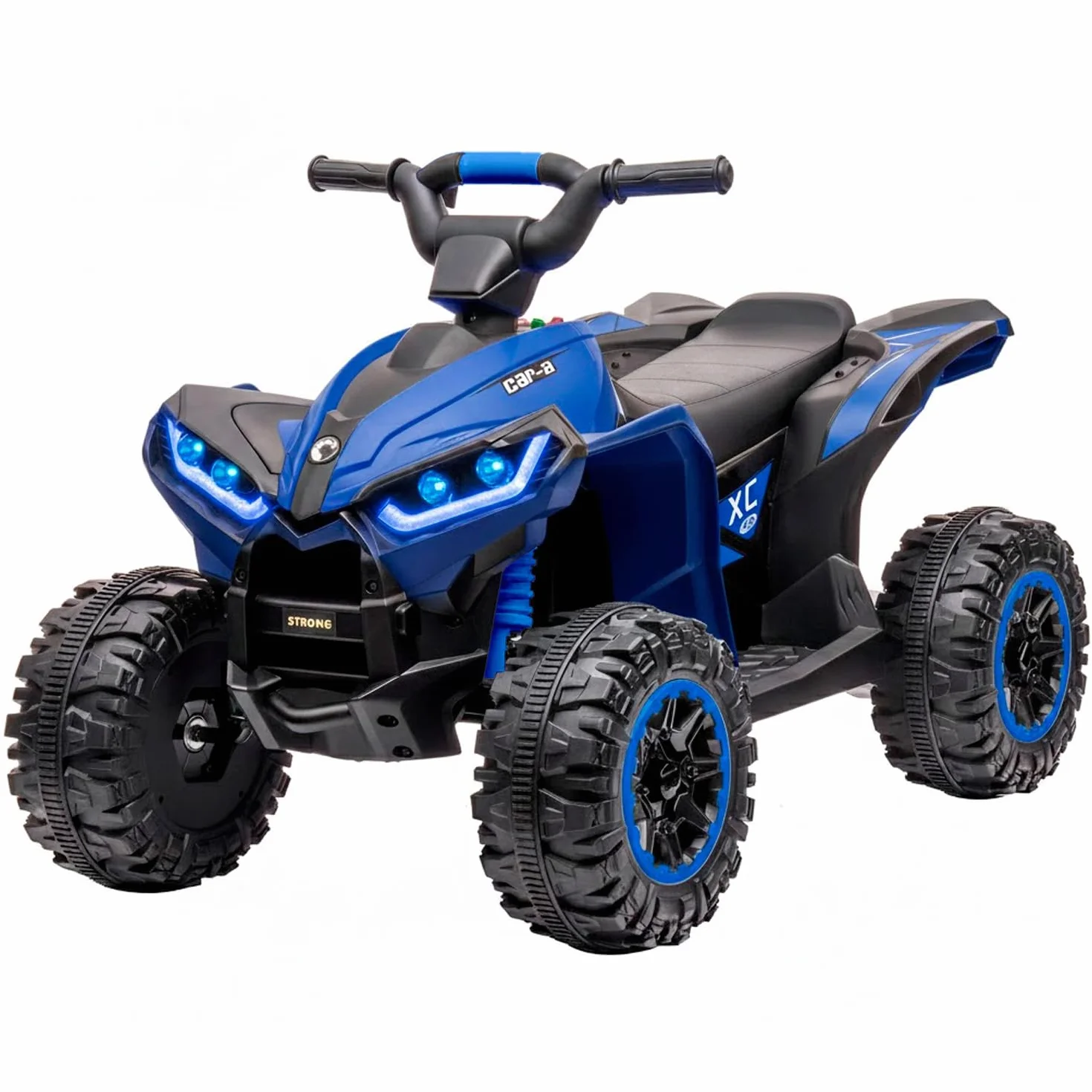 BRICOZONE Quad Elettrico Per Bambini 12V ATV Con Doppio Motore 35W Luci LED Musica MP3 USB Due Velocità 3 6 Km H Per Bambini 3 5 Anni (Blu)