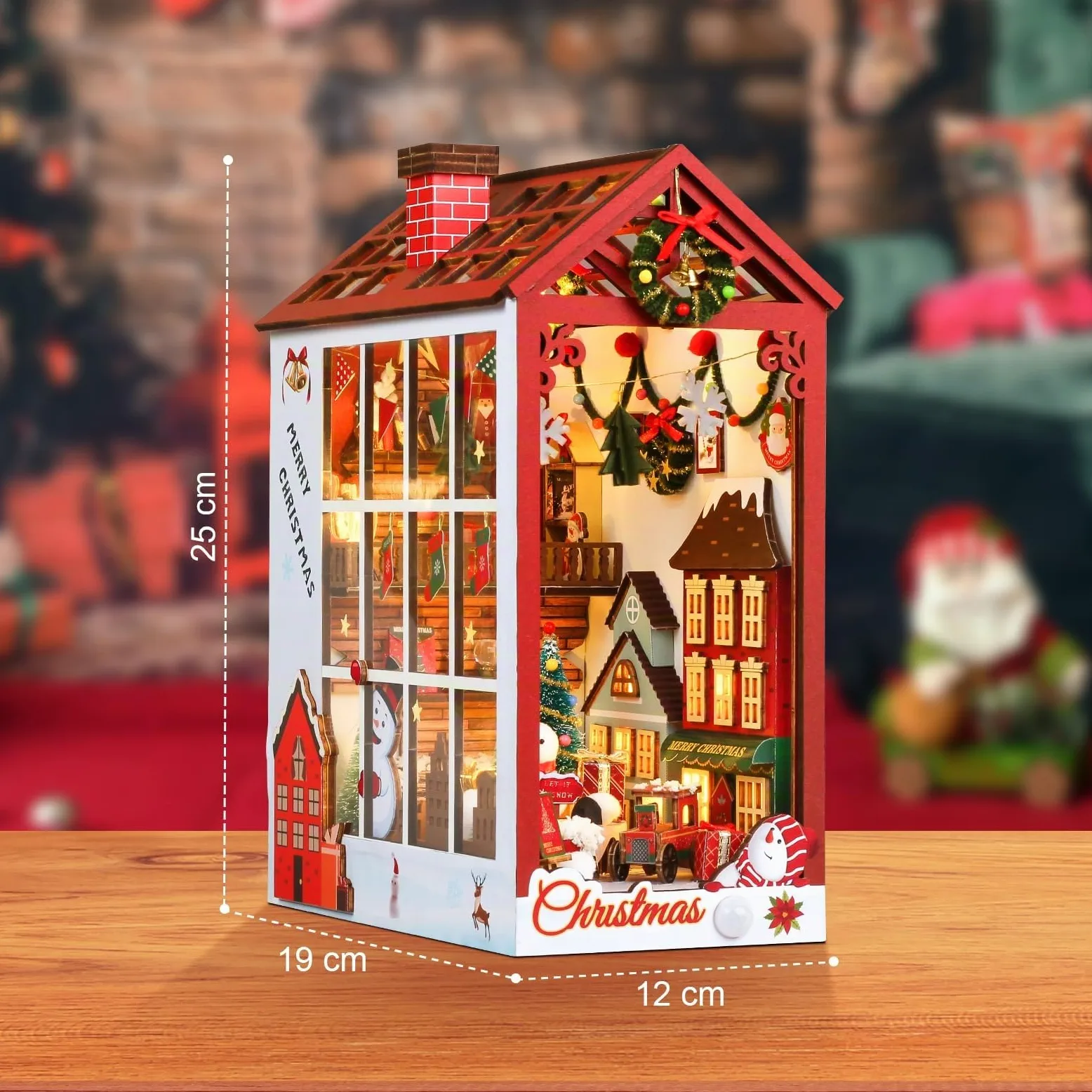 Cuteefun Miniatura per Casa delle Bambole DIY, Natale Fai da Te Book Nook Kit, Decorazione Inserto libreria, Regalo per Compleanni Halloween