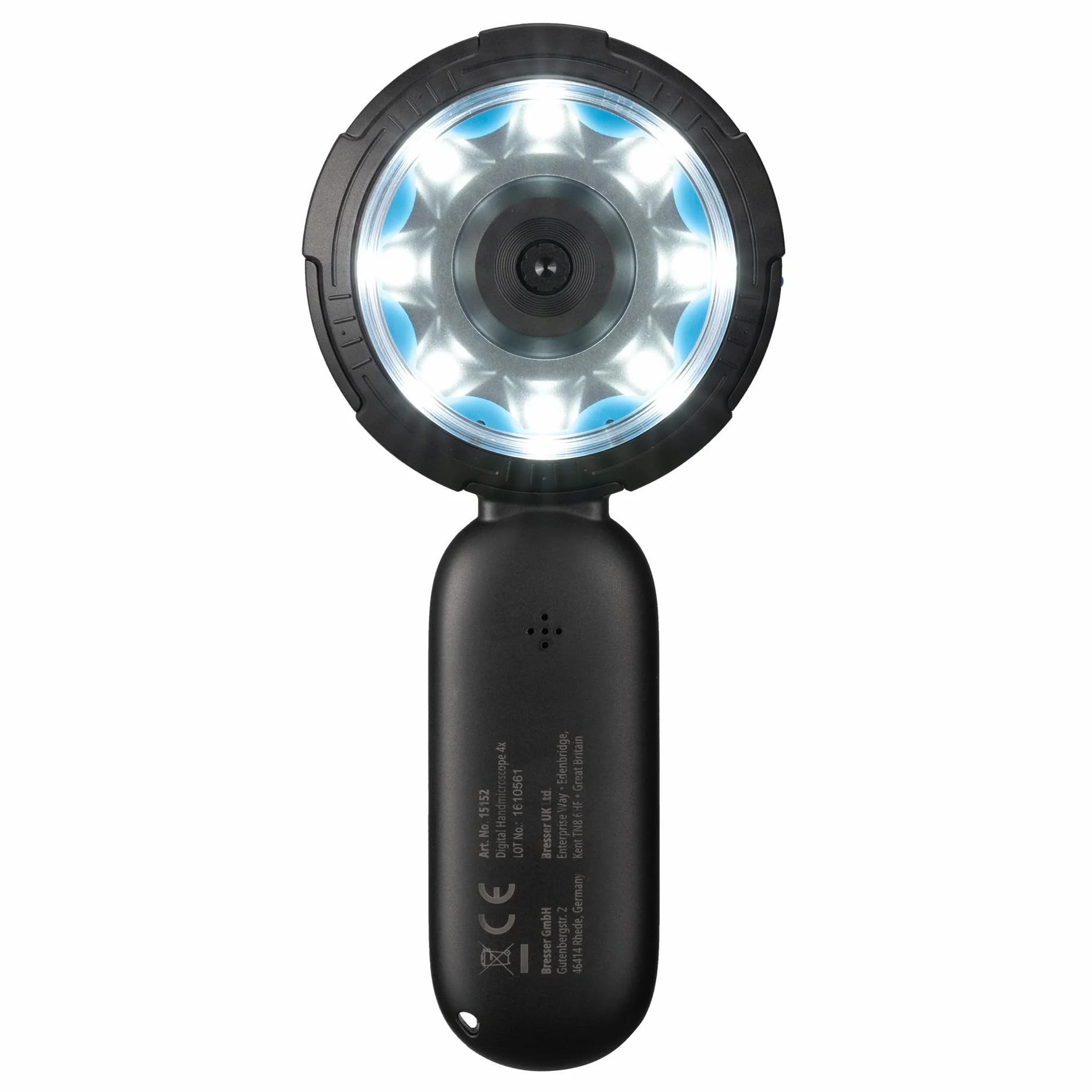 Bresser Microscopio digitale manuale per bambini e genitori, 10 x ottici, fino a 40 x digitali, 8 LED dimmerabili, funzione fotografica e webcam, giocattolo educativo