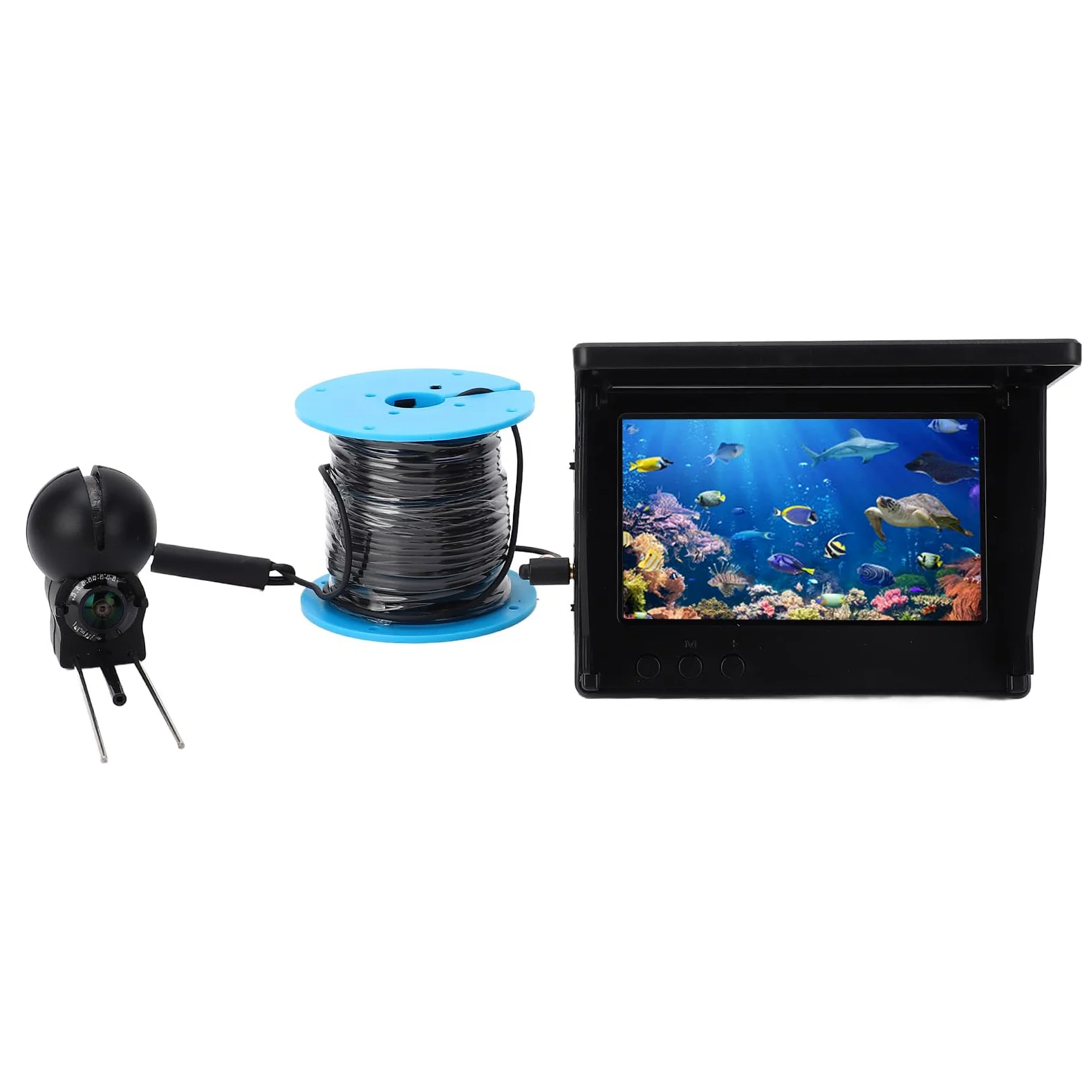 Yinhing Drone Subacqueo Drone Subacqueo con Telecamera per Pesca Subacquea C 1080P con Schermo da 4,3 Pollici e Cavo da 30 M Obiettivo Ultra Grandangolare Ideale per la Pesca Sul Ghiaccio e la in