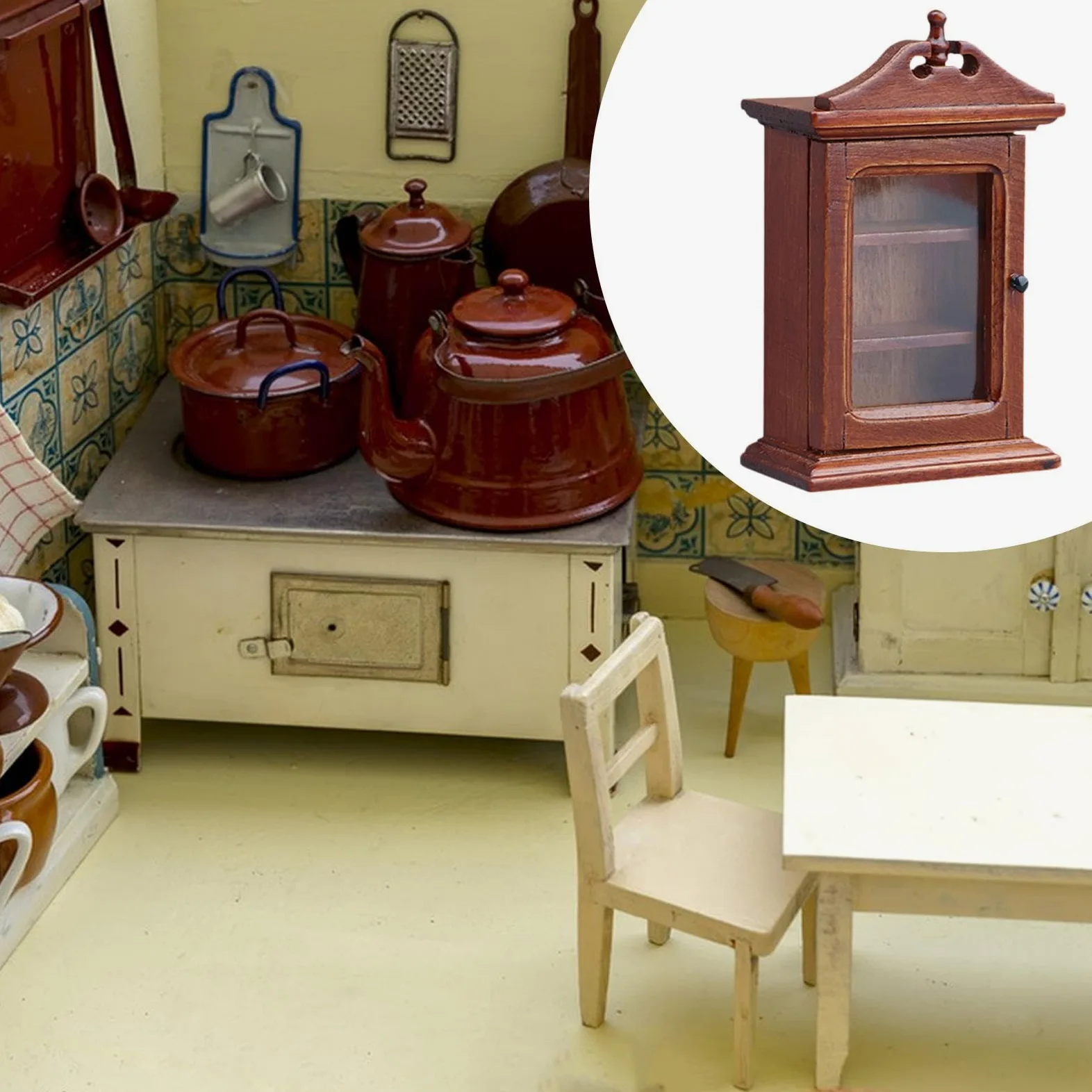 Mobile Sospeso Miniatura 1/12 Stile Europeo | stile europeo, legno, per casa bambole, micro scena