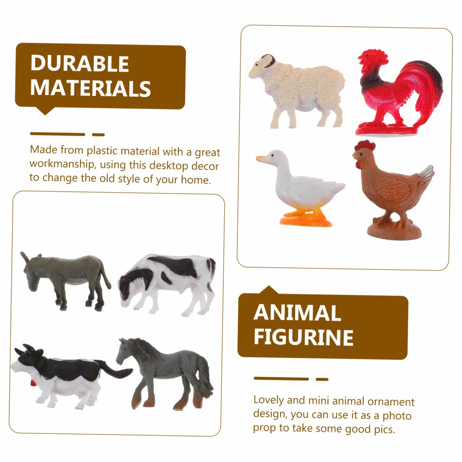 Zerodeko 36pezzi Miniature Animal Figurines Simulazione Di Animali Per Decorazione e Paesaggi Modelli Per Terrari e Decorazioni Domestiche Di Statuine Di Animali Della Fattoria