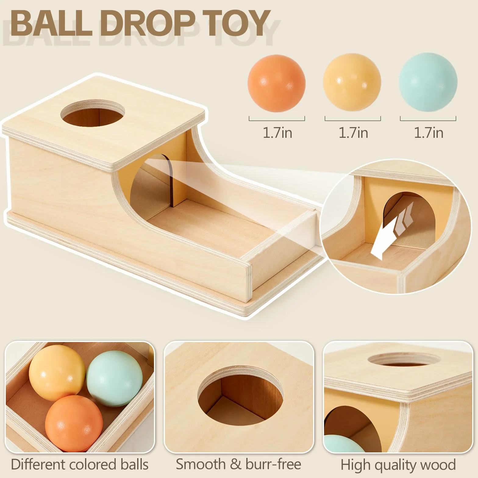 Atoylink Giochi Neonato 6 9 12 Mesi Giochi Legno Montessori con Object Permanence Box & Cubi Impilabili Bambini & Sonaglio Neonato & Flashcards, Giocattoli Giochi Sensoriali per Neonati