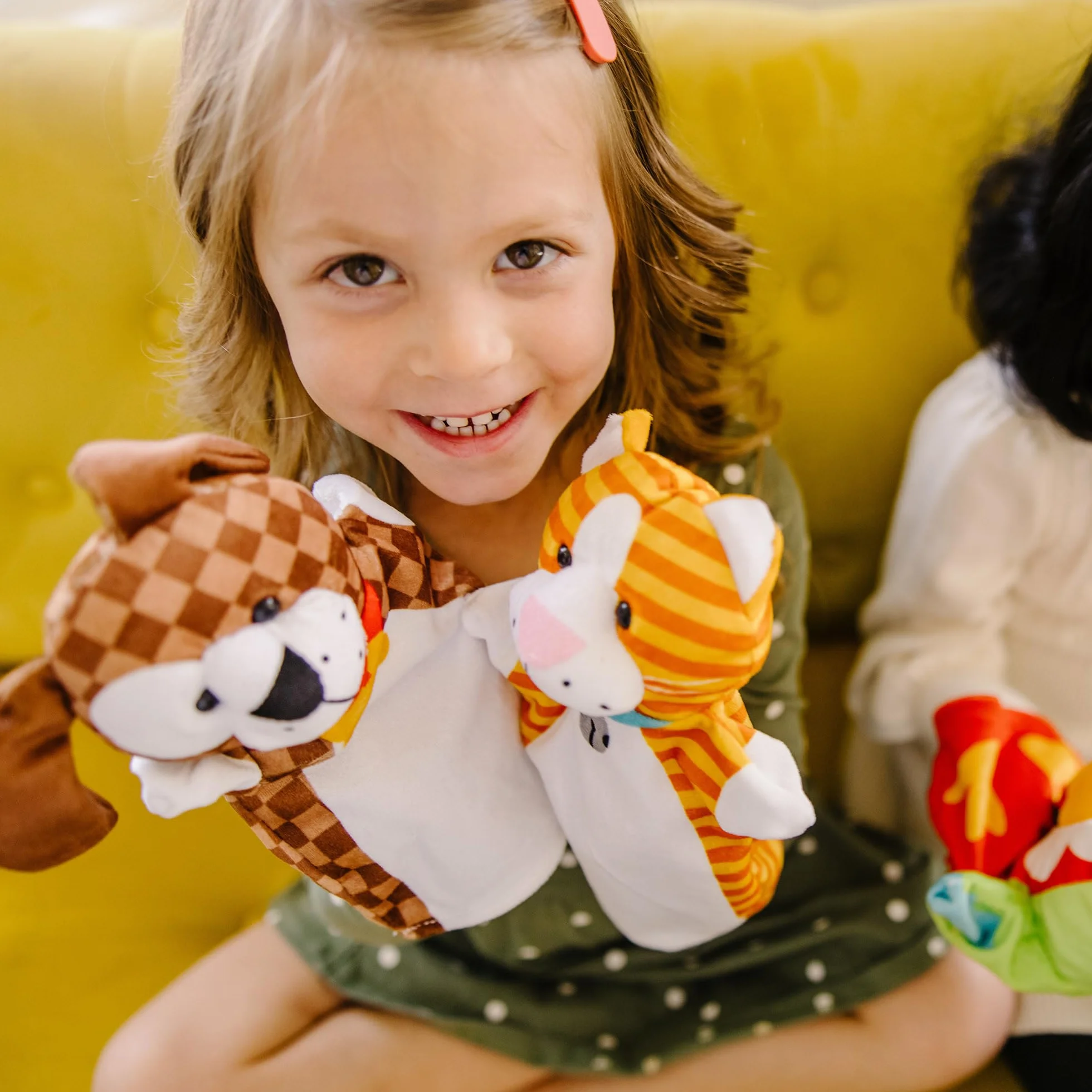 Melissa & Doug Marionette da Mano con Animali, Burattini in Stoffa, Regalo Educativo per Bambini 2+ Anni