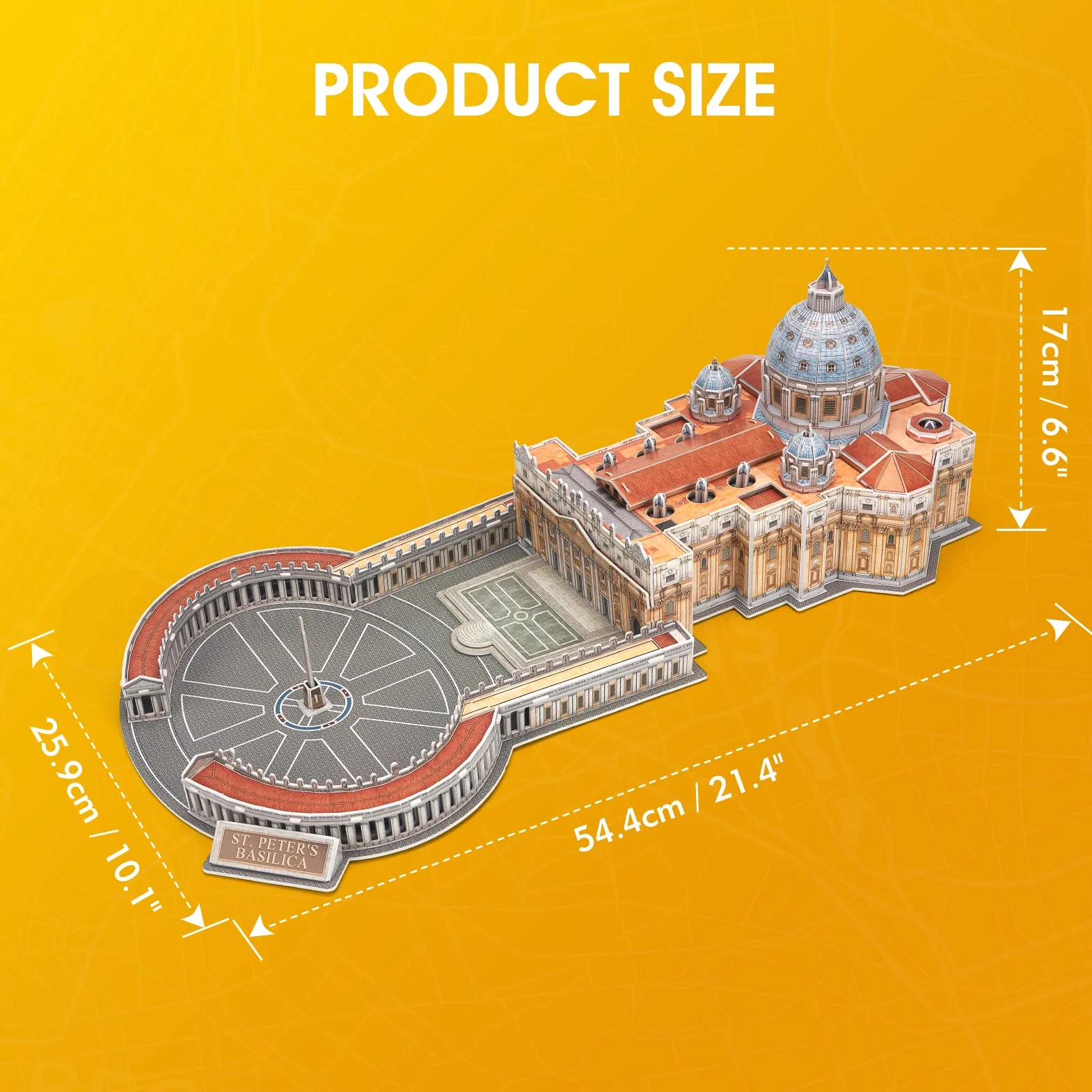 CubicFun Puzzle 3D per Adulti Kit Modello Basilica di San Pietro National Geographic, Puzzle Bambini Età 8-10 Architettura Città del Vaticano con Libretto, 101 Pezzi