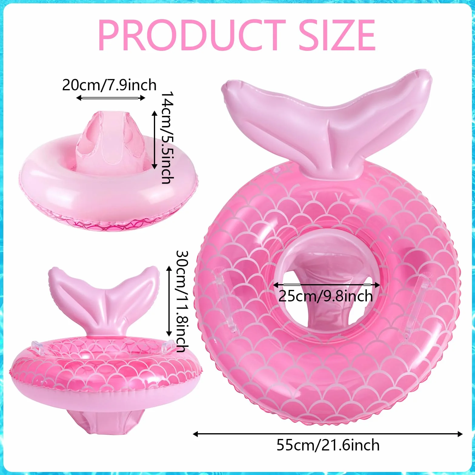 Anello da nuoto per bambini, con unicorno, galleggiante, galleggiante gonfiabile, giocattolo per piscina, materiale PVC, adatto per bambini e bambine da 3 mesi a 36 mesi