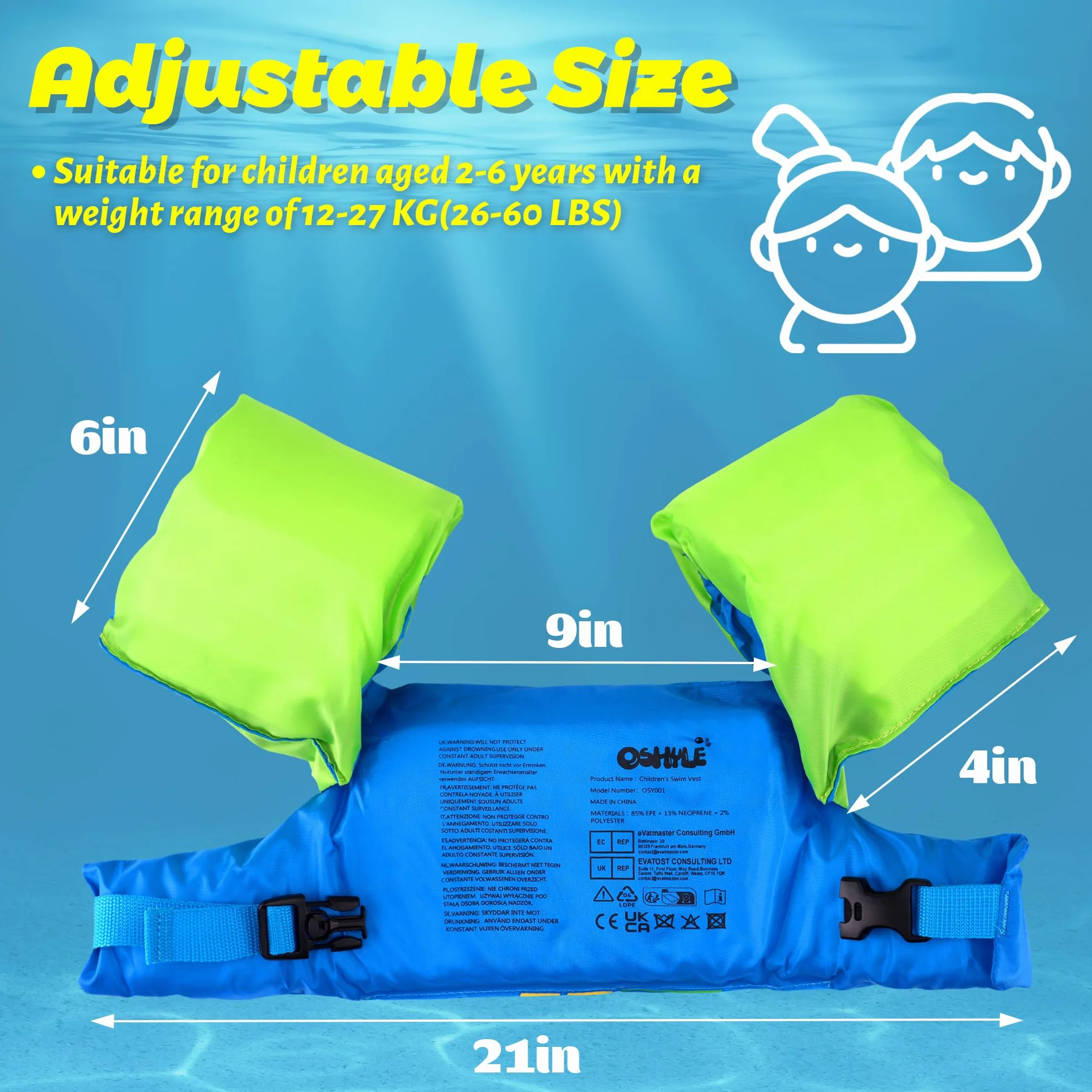 Braccioli di Sicurezza per Piscina Galleggiante per Nuoto Accessori per Bambini con Motivo Cartone Animato, ausilio per Imparare a Nuotare, Galleggiante