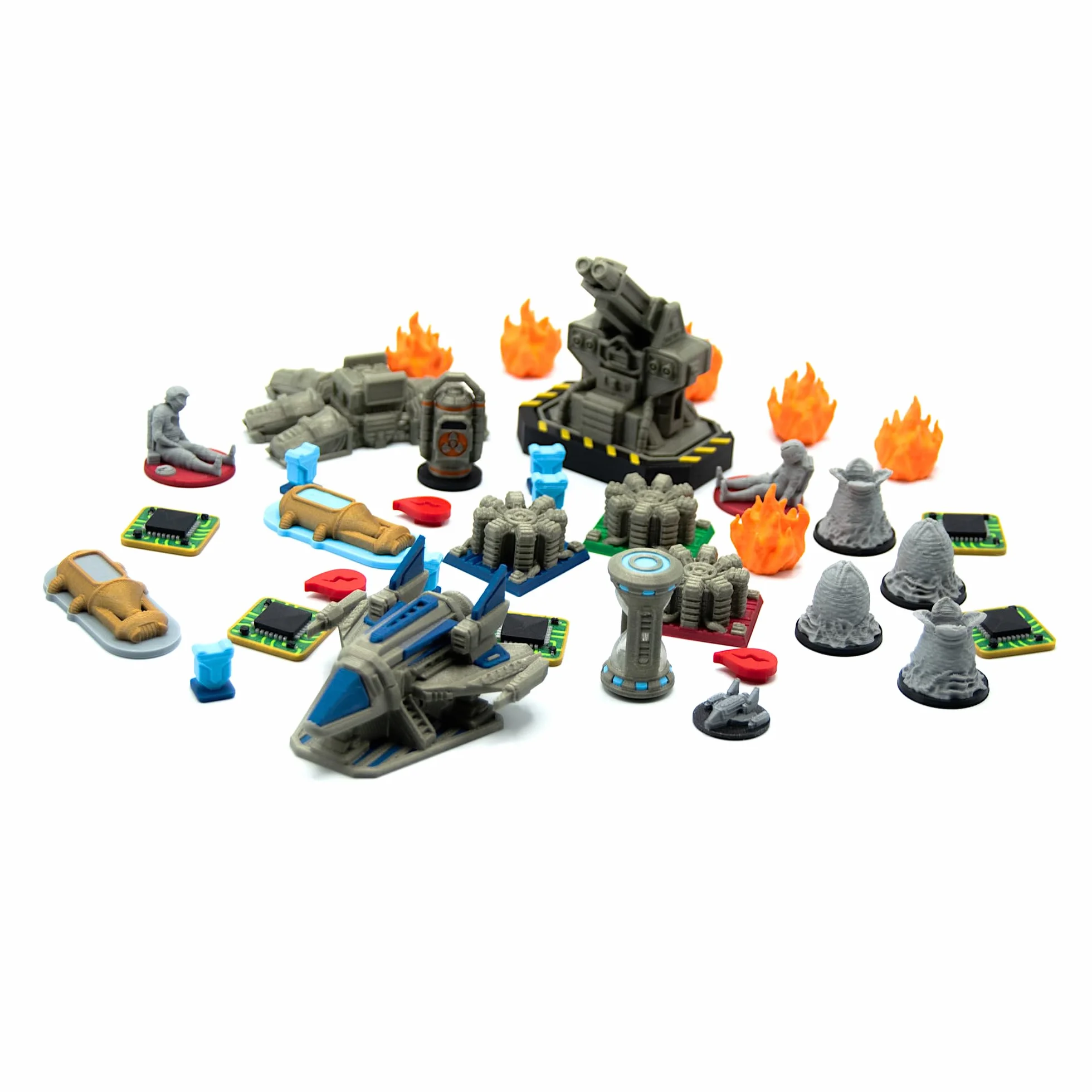 Kit di miglioramento per Nemesis Retaliation - 65 pezzi. Token 3D, miniature e parti di scenografia. Accessorio per gioco da tavolo