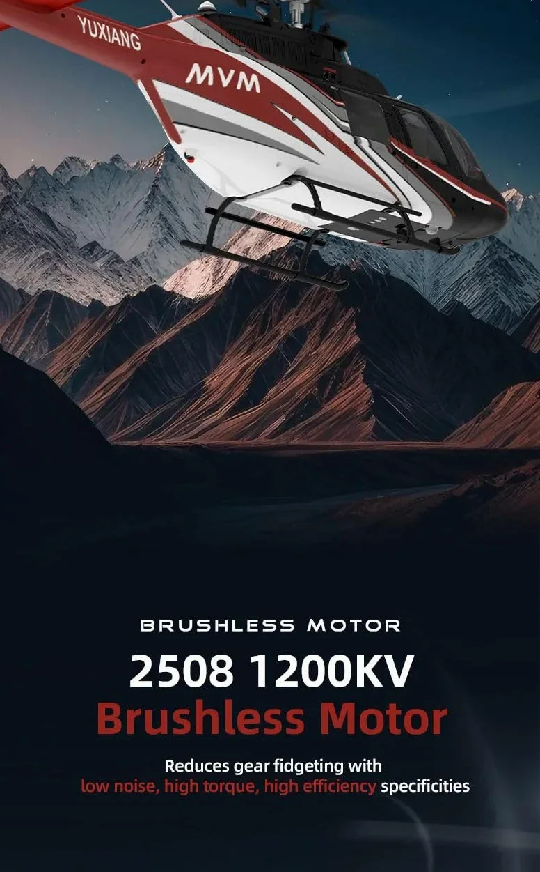 NULA YUXIANG F08 Bell 206 RC elicottero adulto 1/27 2.4G 6H 6G/3D Flybarless RTF senza spazzole elicottero militare radiocomandato con posizionamento ottico del flusso - 2 batterie