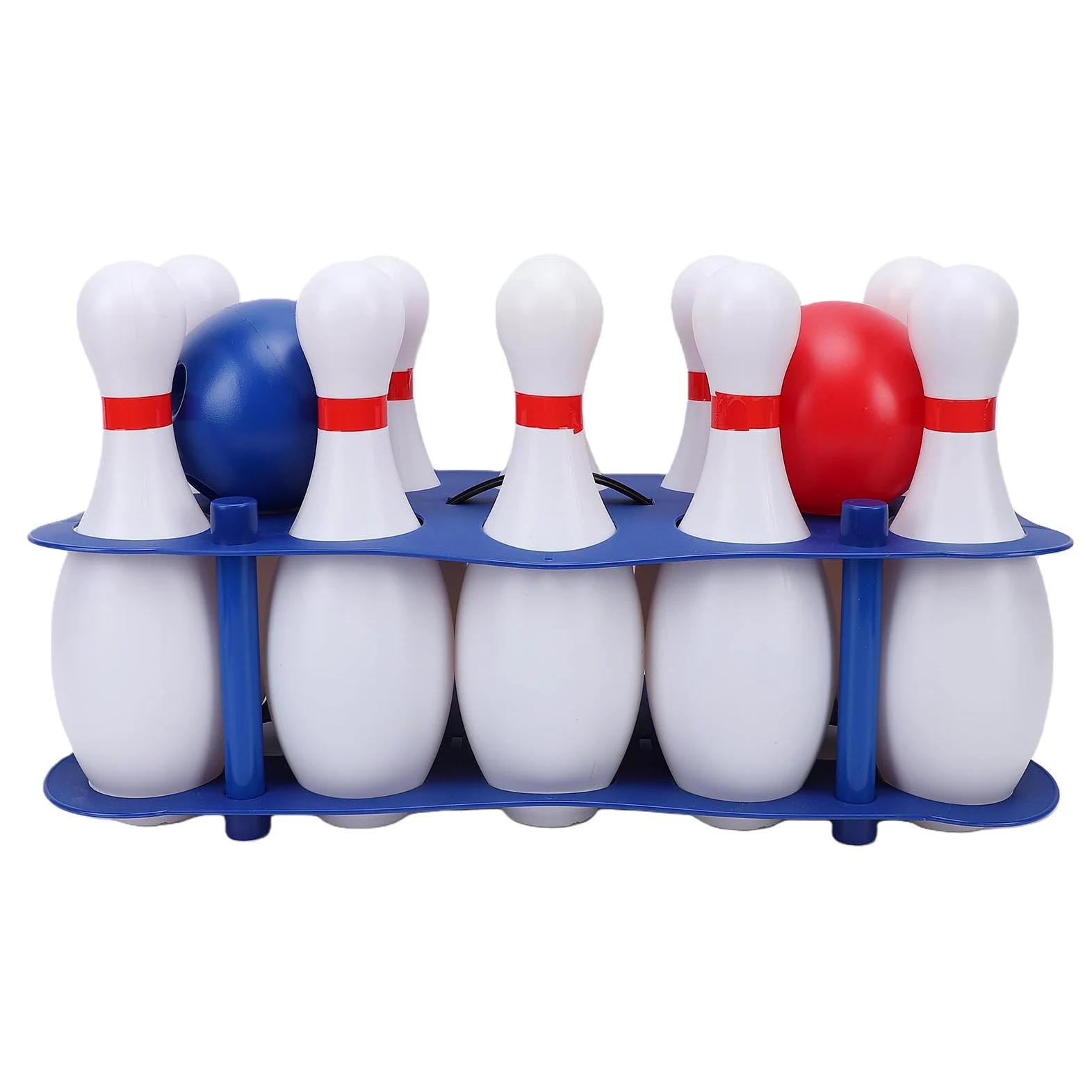 Set da Bowling per Bambini, Durevole, Sicuro, 10 Birilli in Plastica Bianca con 2 Palline Leggere, per Divertimento in Famiglia, Uso Interno Ed Esterno (Bambini dai 3 Anni su)