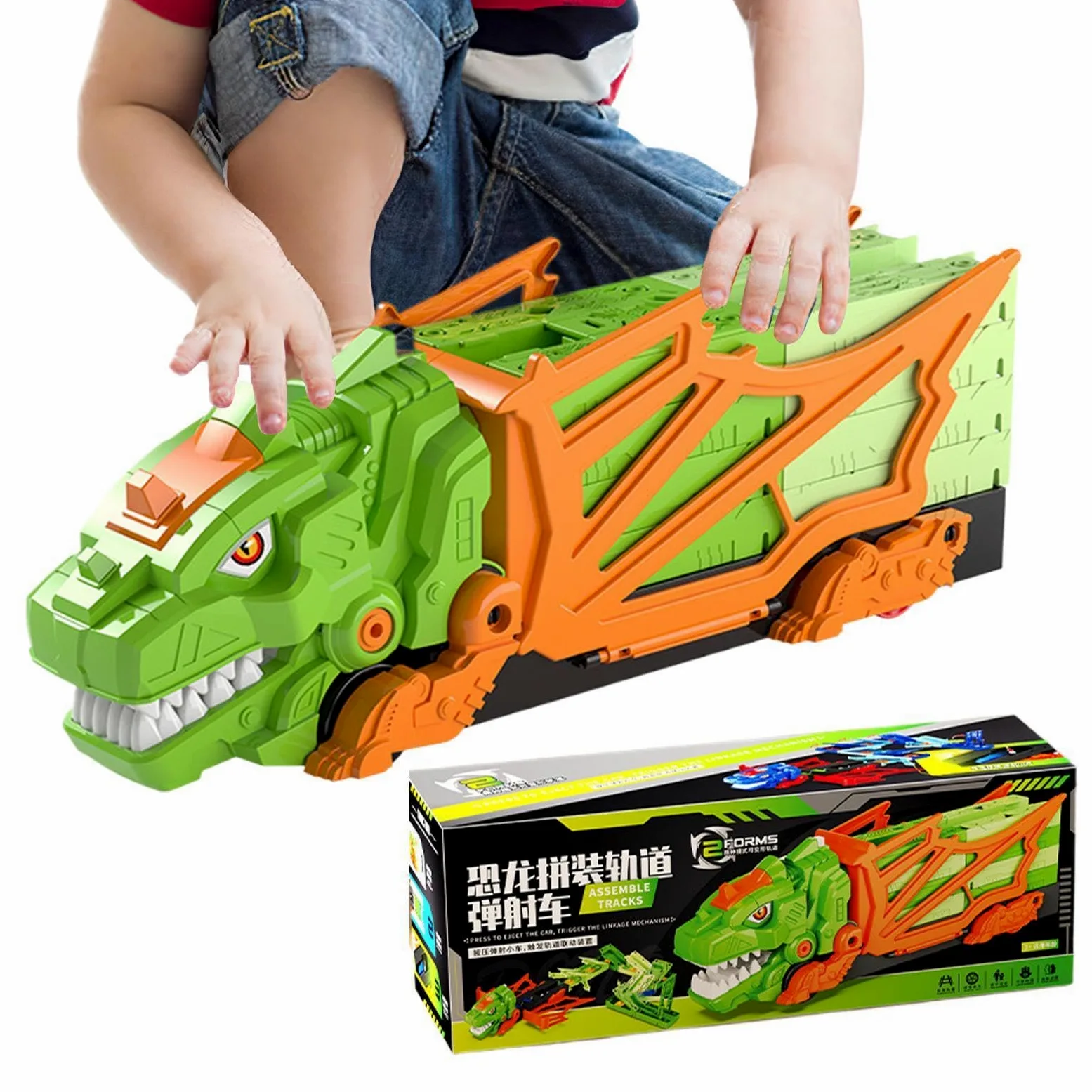 Generico Pista Dinosauri Giocattoli Interattivo Flessibile DIY Educativo | Pista Da Corsa Dinosauri Giocattolo Per Bambini, Da Interno, Giardino, Casa, Regalo Di Compleanno E Viaggio