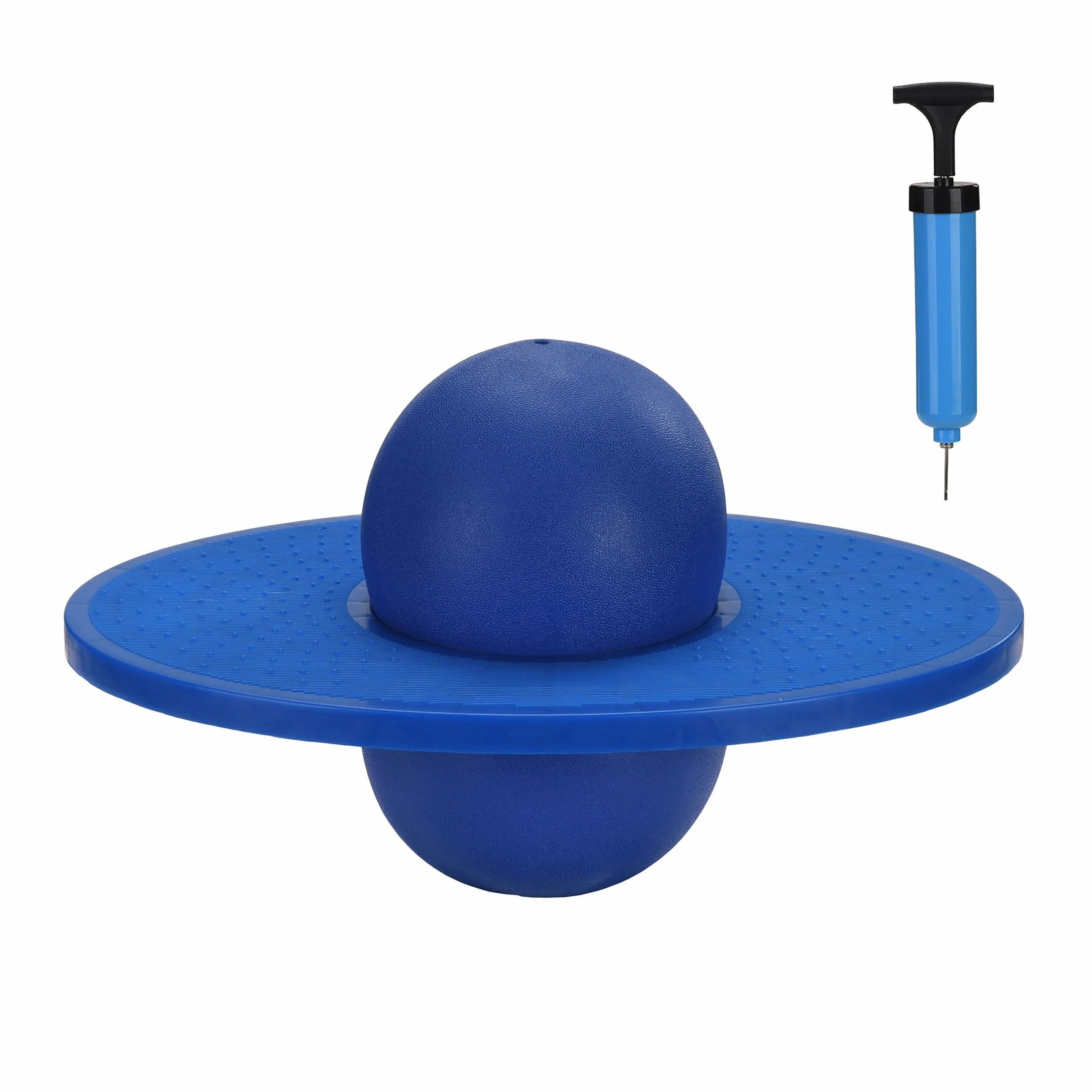 Pogo Ball Relaxdays per Bambini, Fino a 100 kg, Gioco da Esterno, Palla con Piastra, Equilibrio, HBT: 25x39x28 cm, Blu