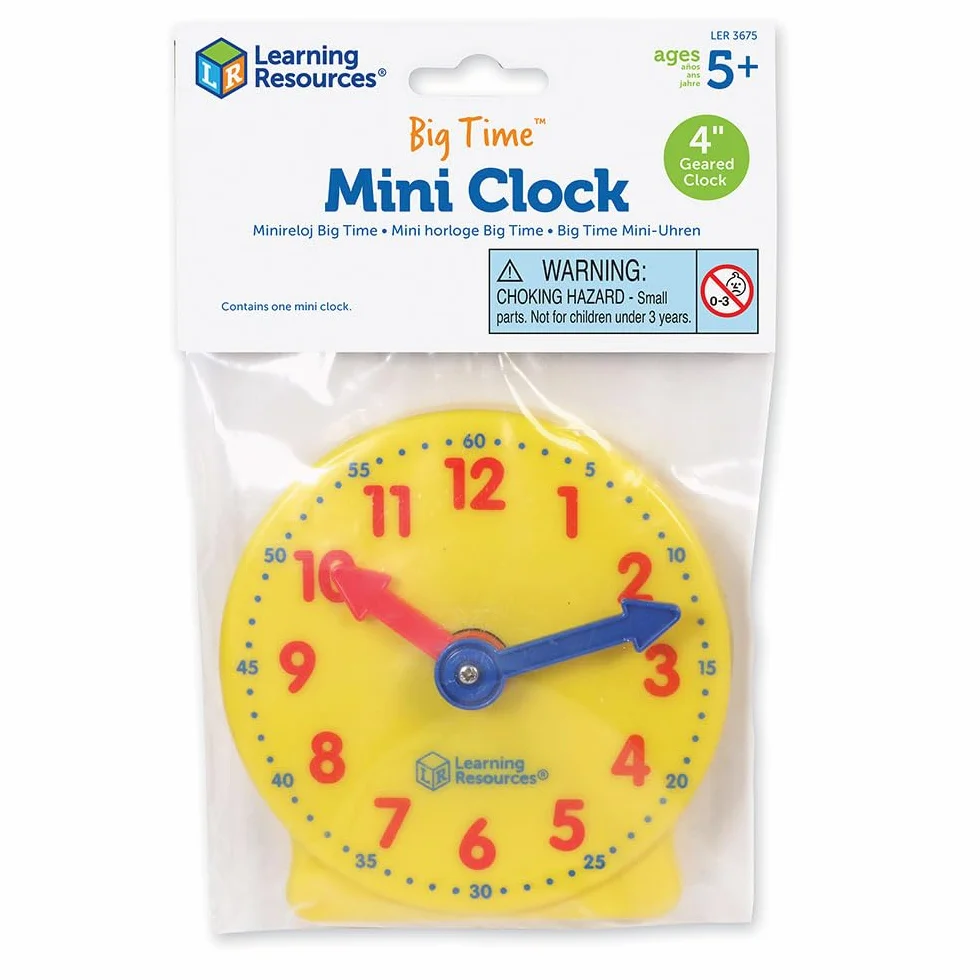 Learning Resources Mini Orologi Big Time, Pacchetto Intelligente per l’apprendimento Individuale della Matematica in Classe, dai 5 Anni in avanti